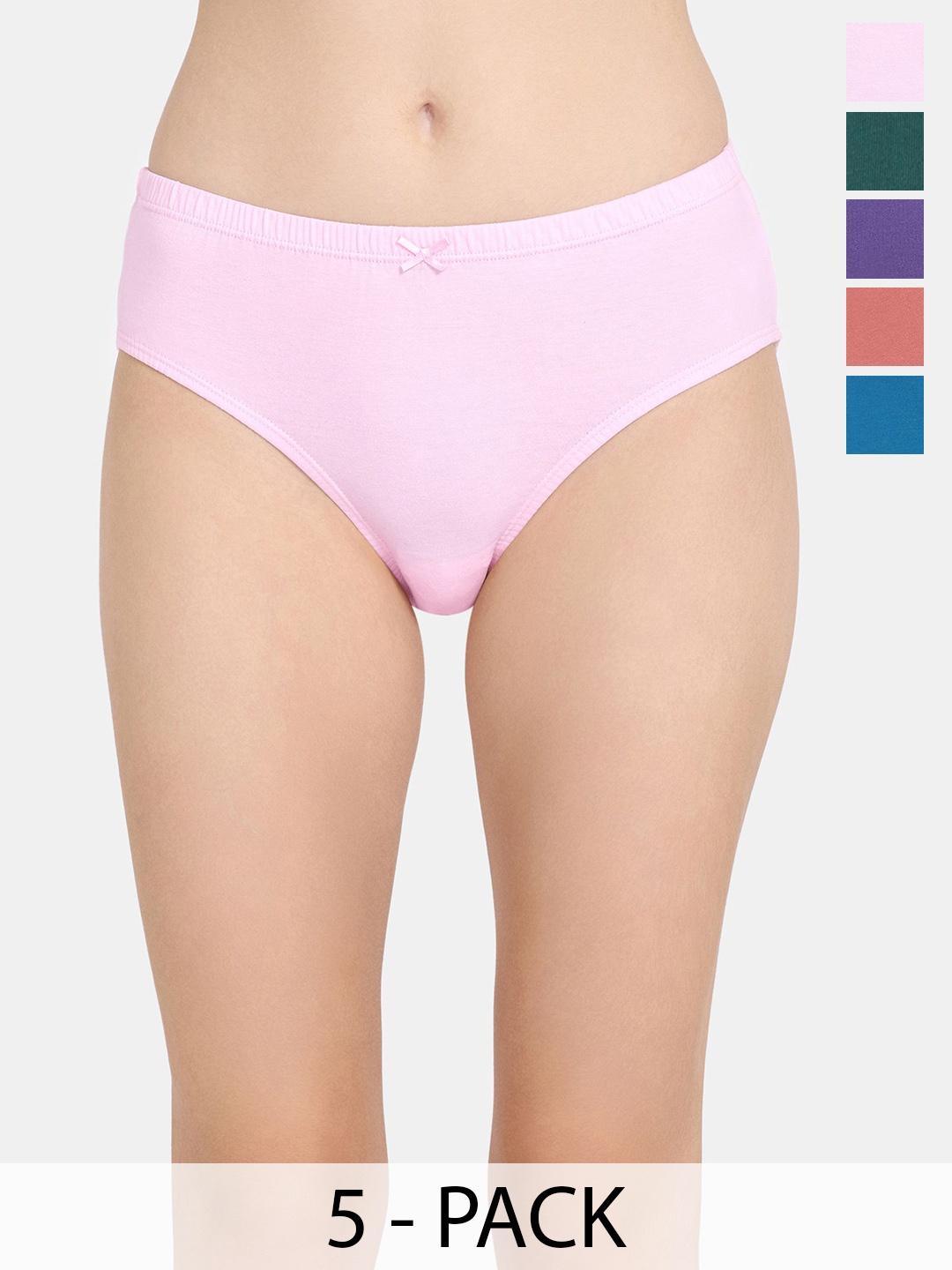 

Rosaline by Zivame Women Pack of 5 Assorted Hipsters Briefs RO2079FASHEPURP