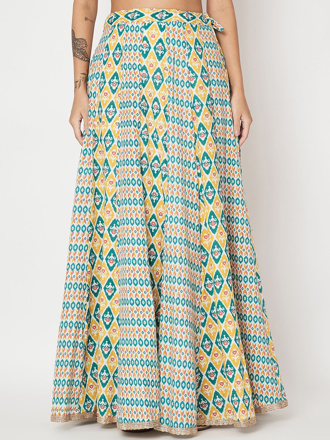 

studio rasa Printed Flared Maxi Skirts, White