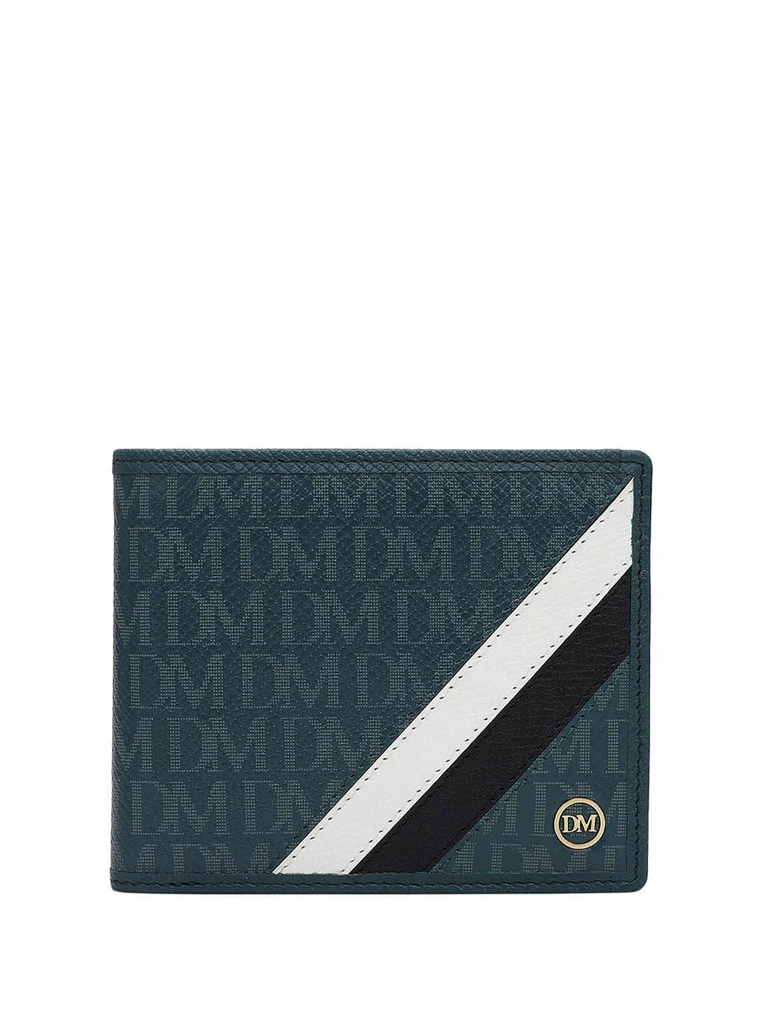

Da Milano Men Colourblocked Leather Two Fold Wallet, Blue
