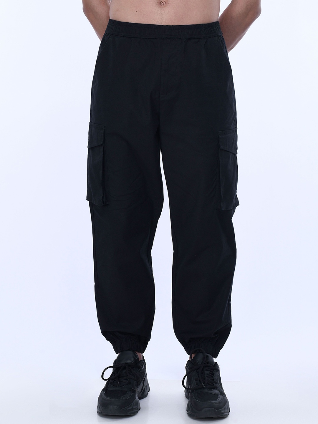 

Tailoraedge Men Relaxed Loose Fit Joggers Trousers, Black
