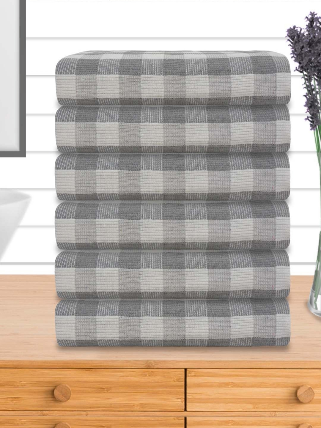 

Aura Grey 5 Pieces Cotton 210 GSM Bath Towels
