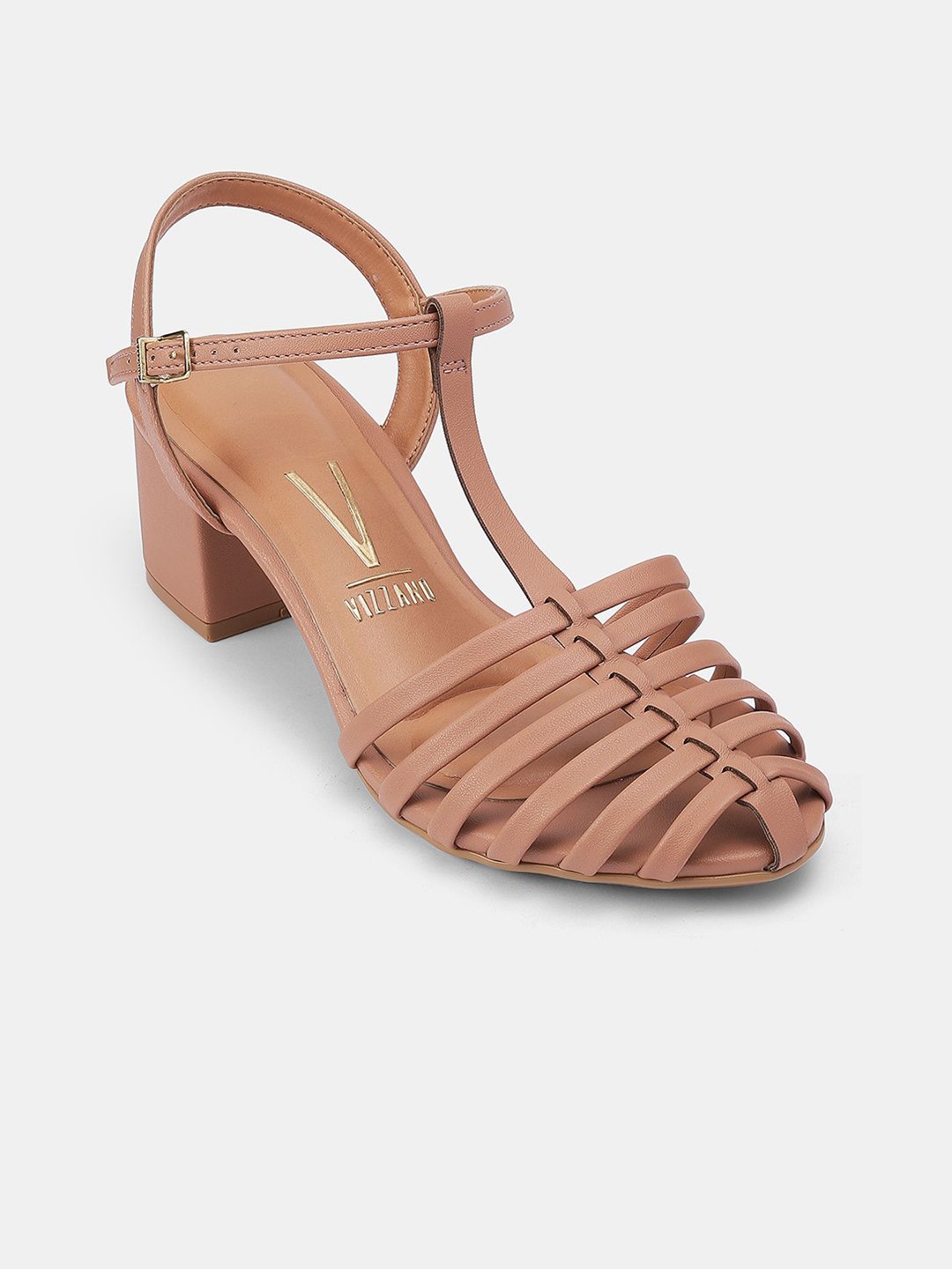 

Vizzano Women Block Sandals with Buckles, Nude