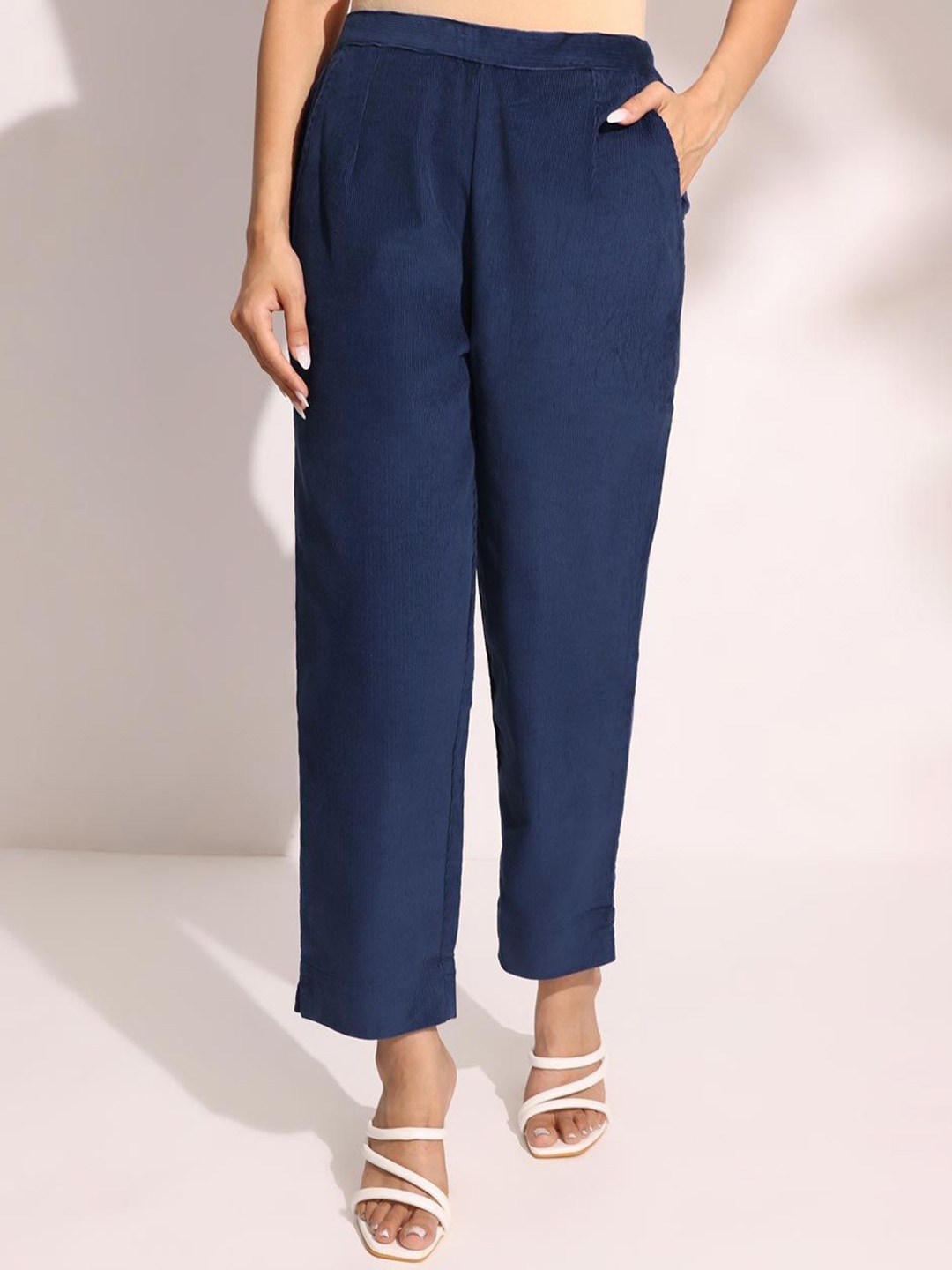 

Fabindia Women Trousers, Blue