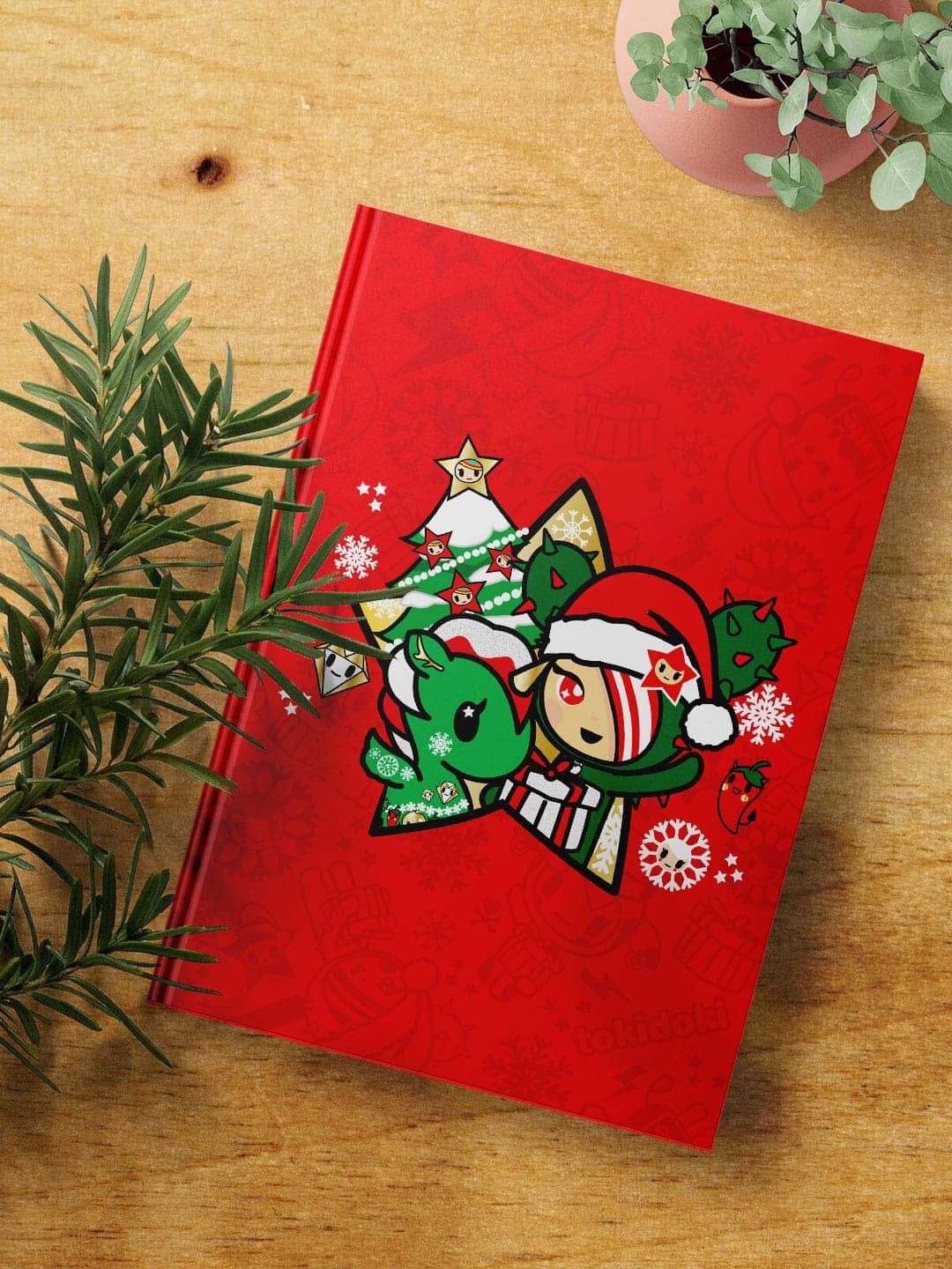 

macmerise TD Merryland Printed Hard Cover A5 Ruled Notebook, Red