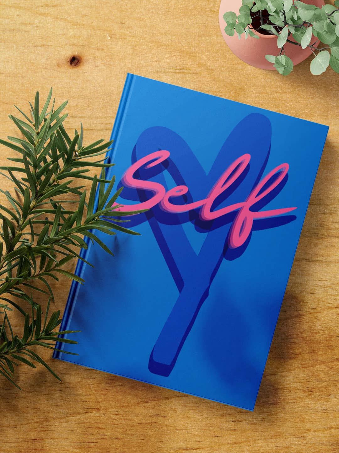 

macmerise Blue & Pink Love Self Printed A5 Ruled Notebook