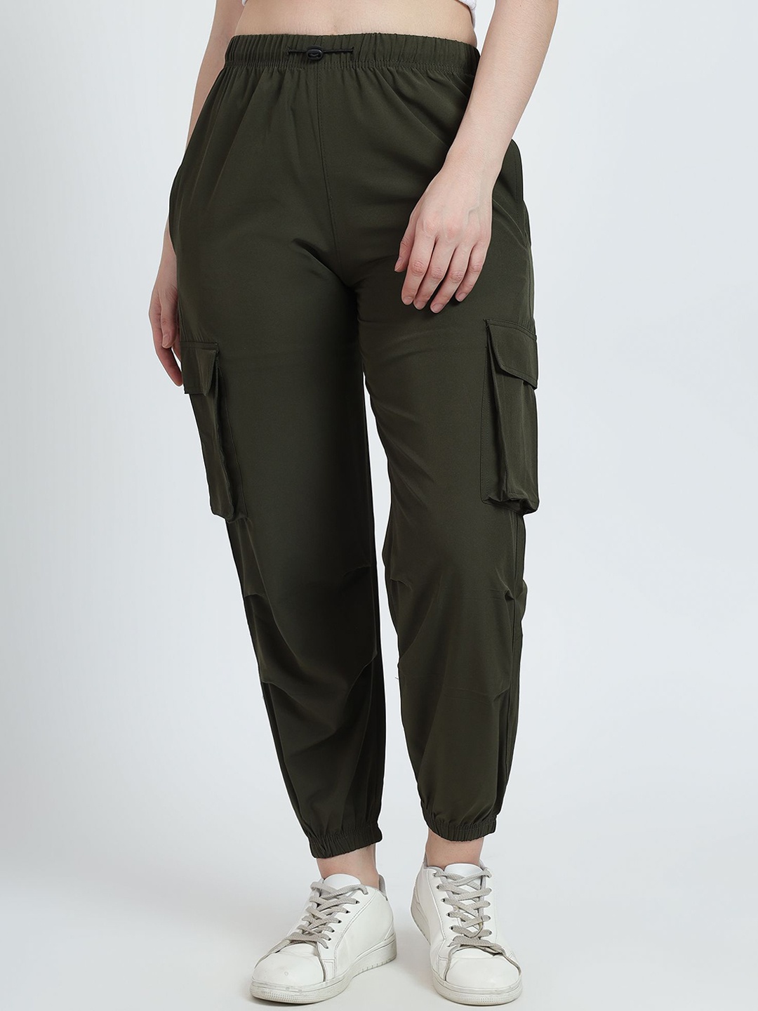 

TABADTOD Women Striped Relaxed Loose Fit Trousers, Green
