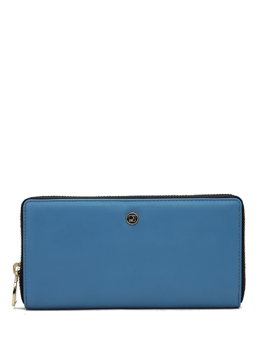 

Da Milano Women Leather Zip Around Wallet, Blue