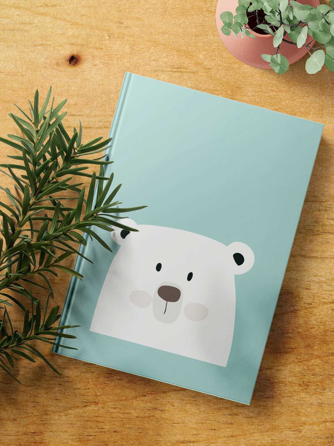 

macmerise Bear Printed A5 Ruled Notebook, Green