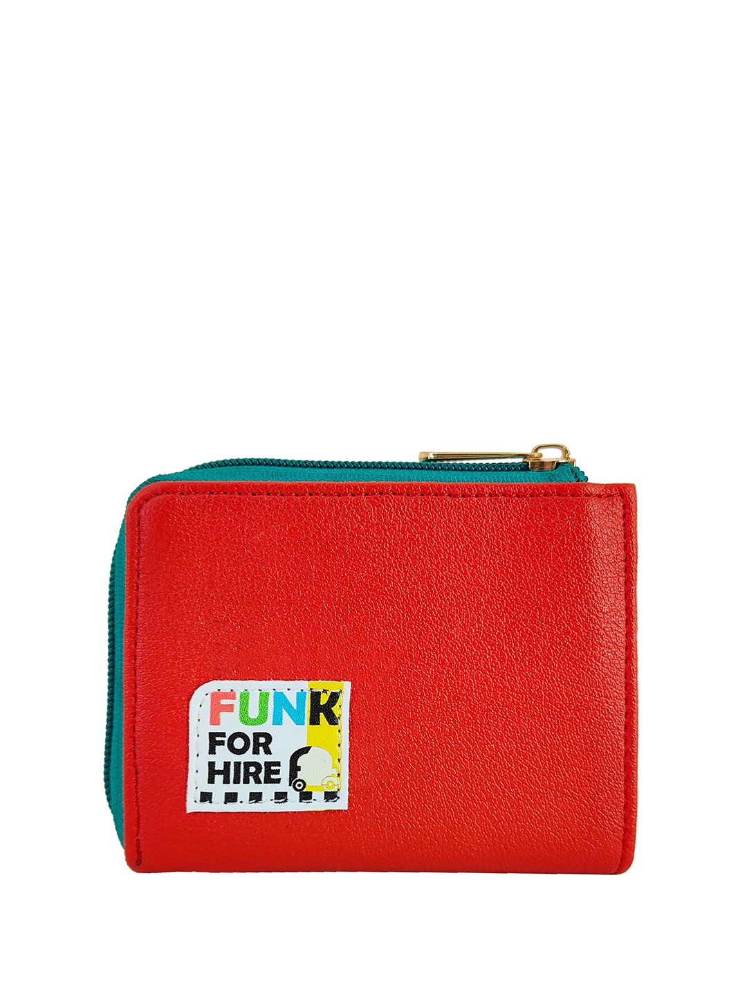 

Funk For Hire Women Printed Zip Around Wallet, Red