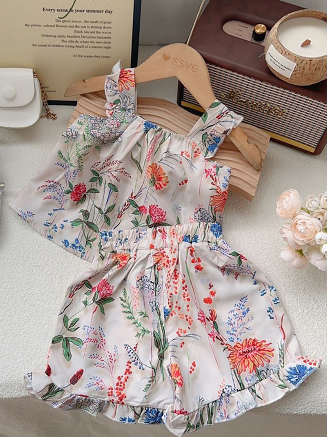 

StyleCast x Revolte Girls Floral Printed Top with Palazzos, White