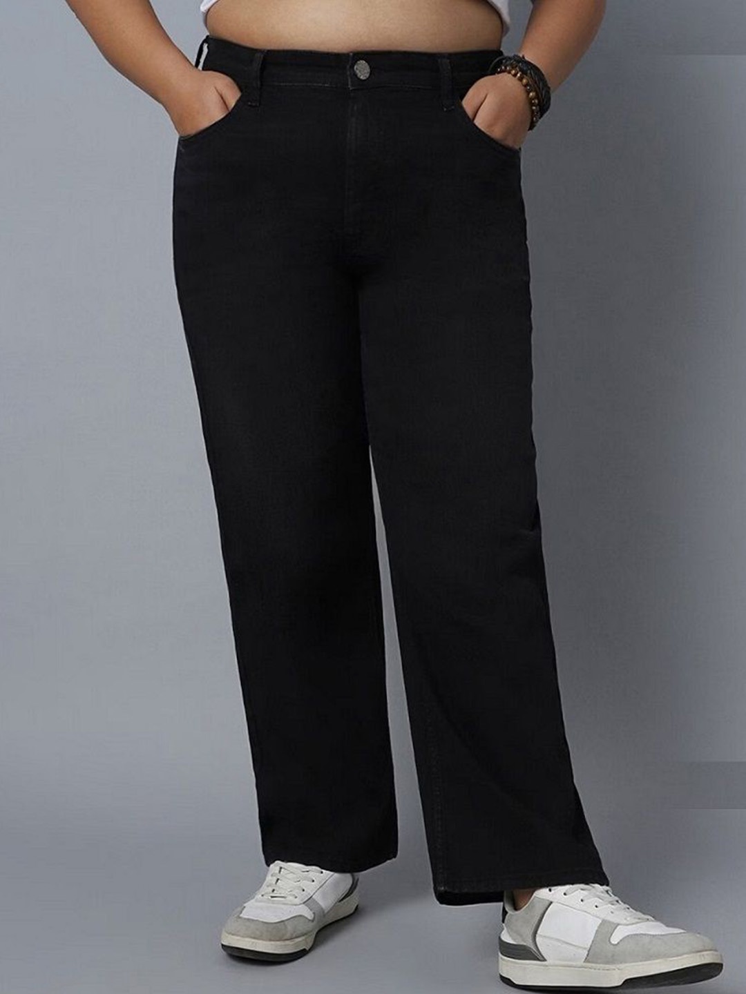 

Perfect Outlet Women Straight Fit High-Rise Stretchable Jeans, Black