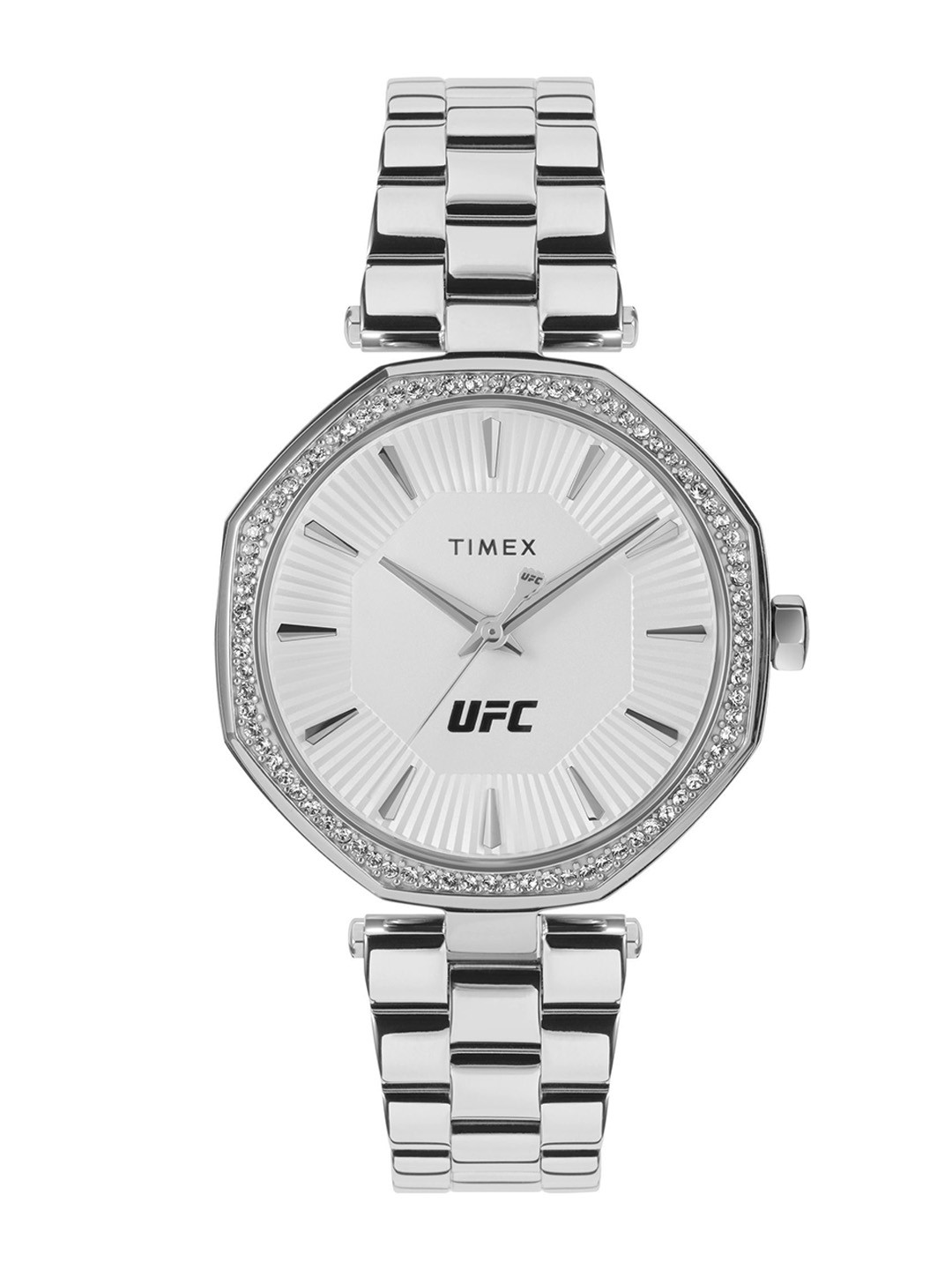 

Timex Women Embellished Dial & Stainless Steel Straps Analogue Watch TW2V83200X6, Silver