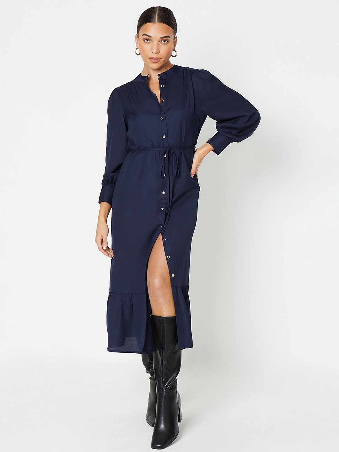 

DOROTHY PERKINS Petite Shirt Midi Dress, Navy blue