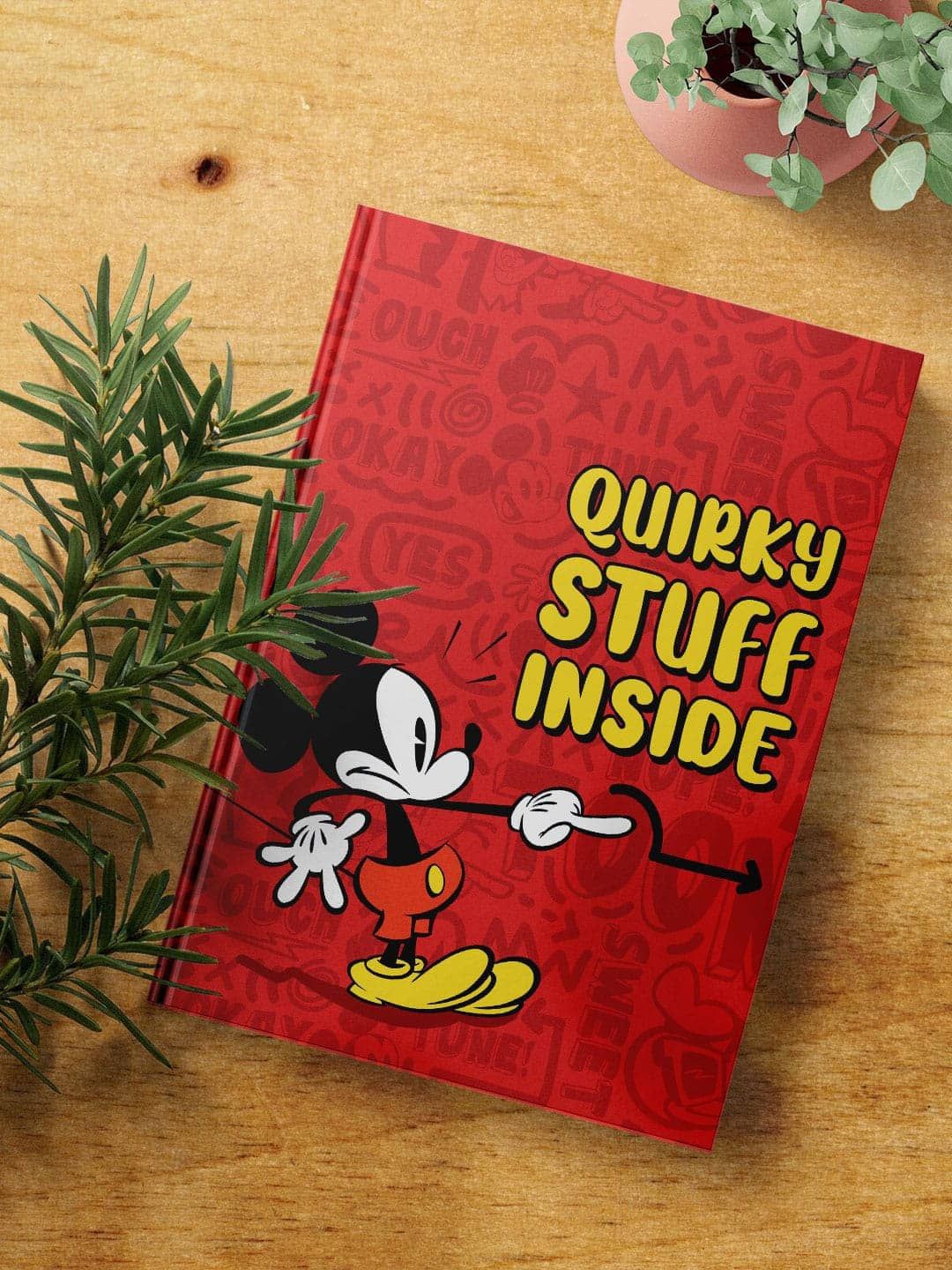 

macmerise Red & Yellow Mickey Quirky Stuff Printed A5 Ruled Notebook