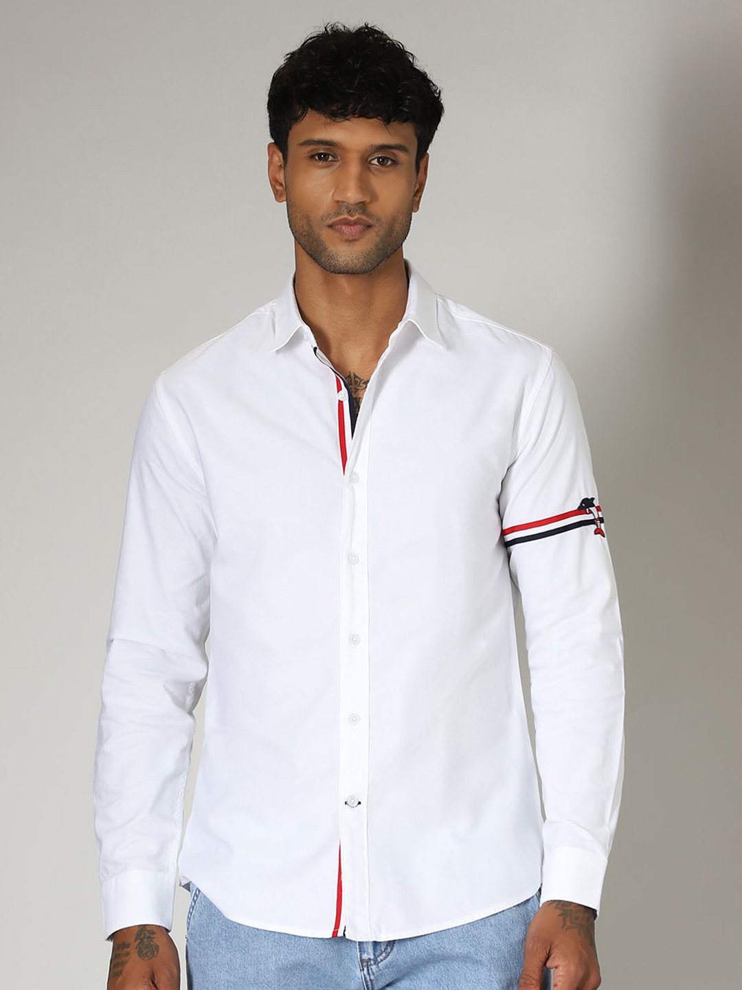 

Banana Club Men Classic Opaque Casual Shirt, White