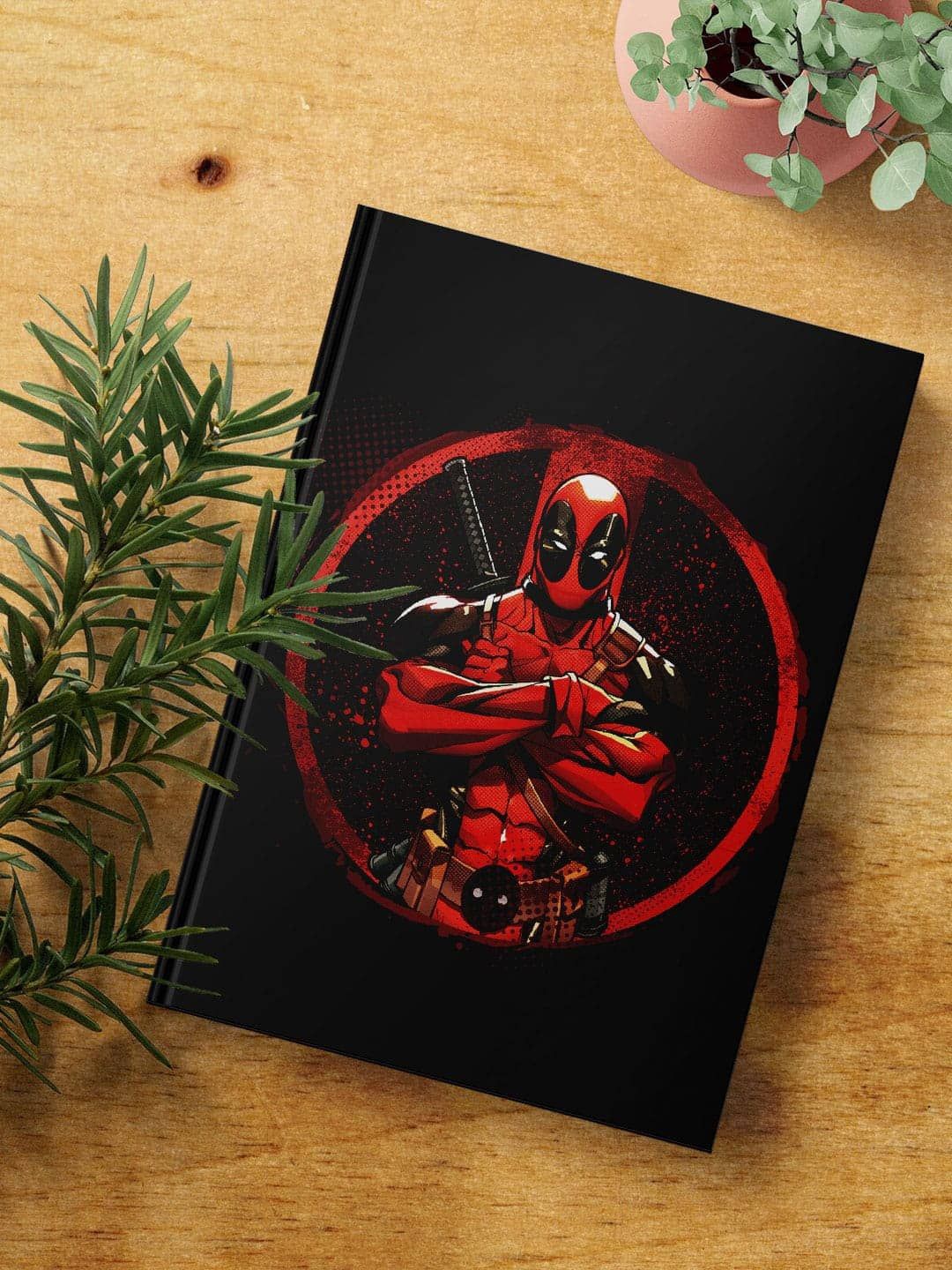 

macmerise Deadpool Stance Printed Hard Cover A5 Ruled Notebook, Black