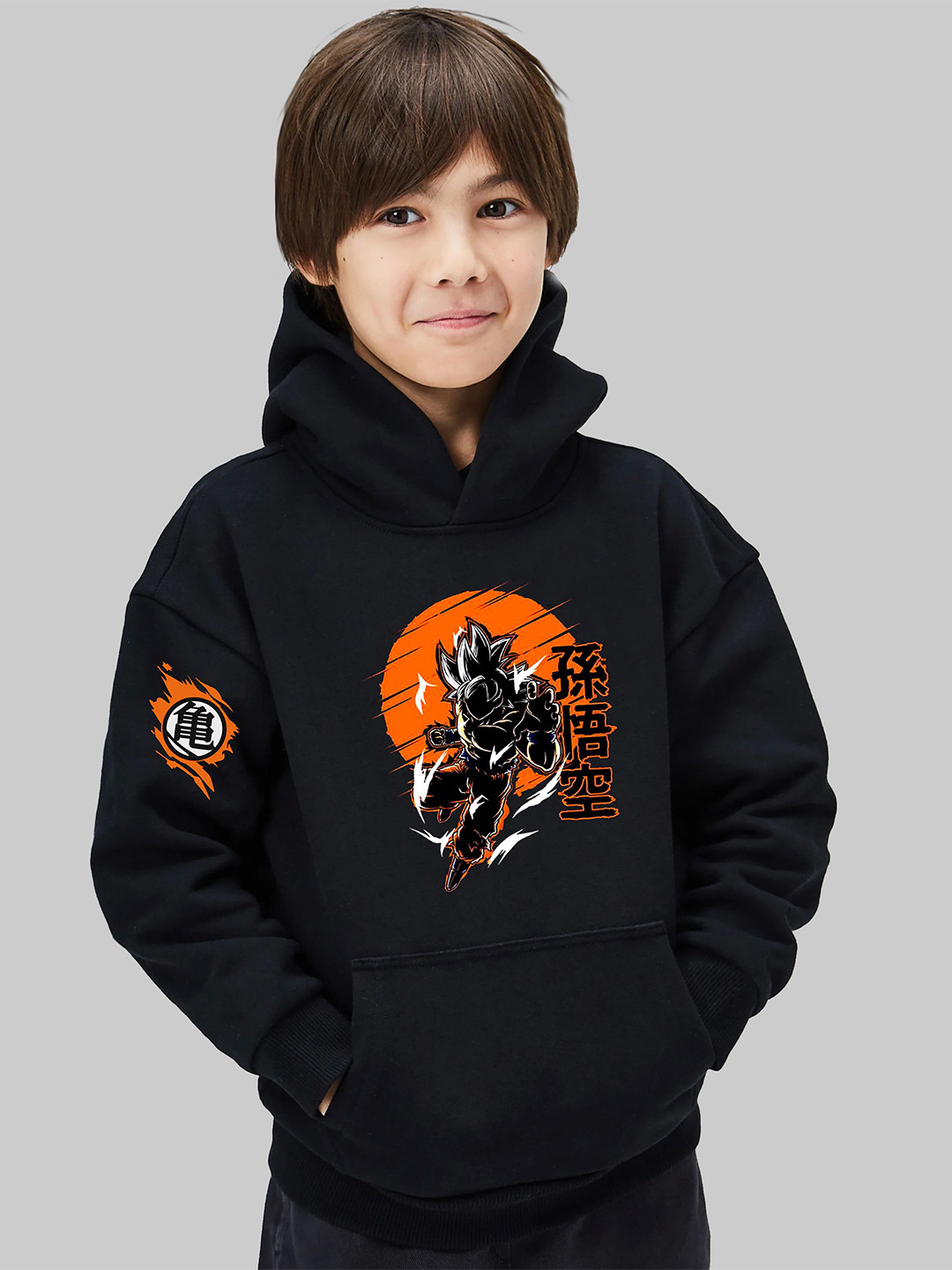 

BAESD Boys Printed Hooded Sweatshirt, Black