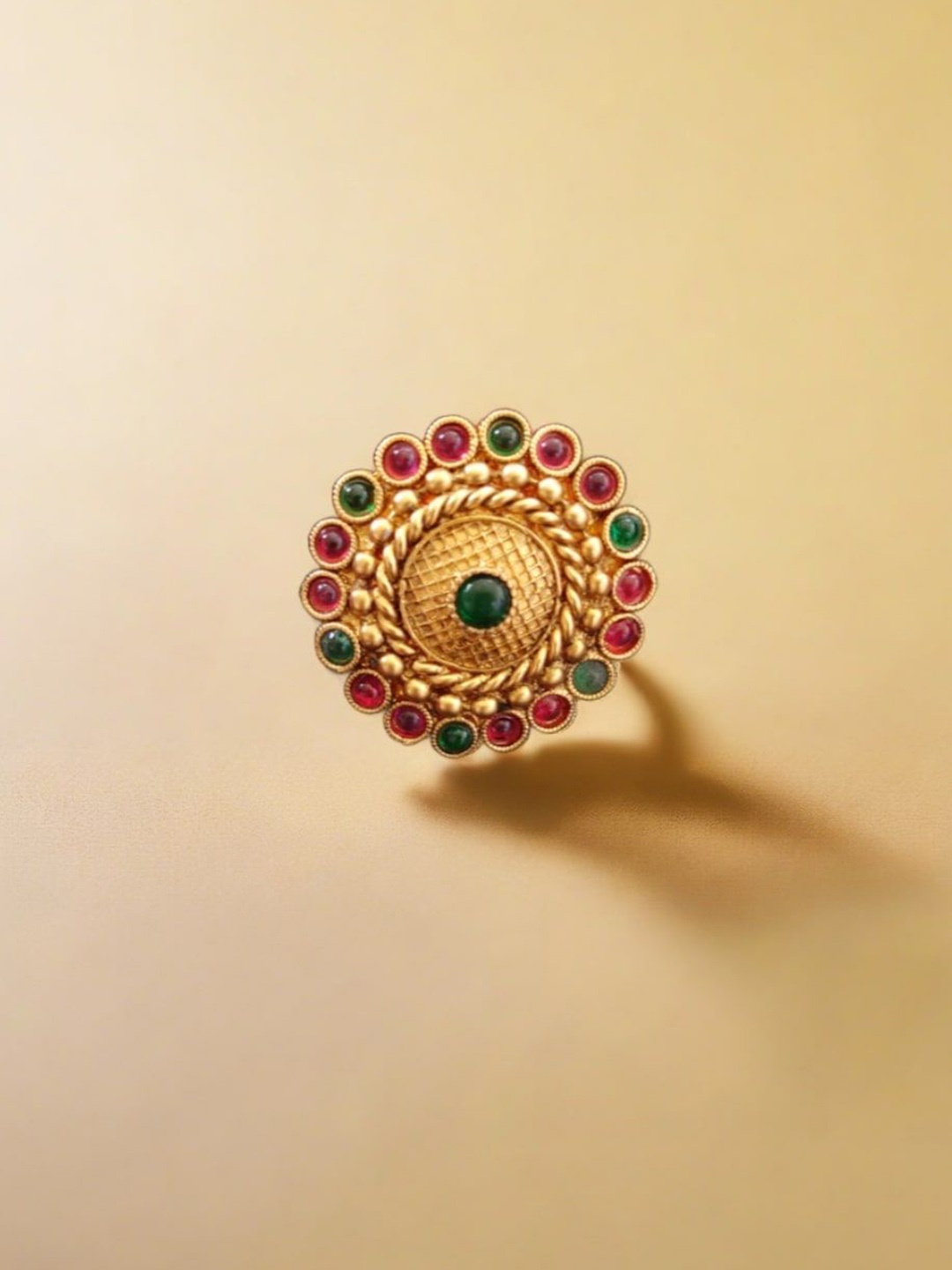 

Pihtara Jewels Gold-Plated Stone Studded Finger Ring