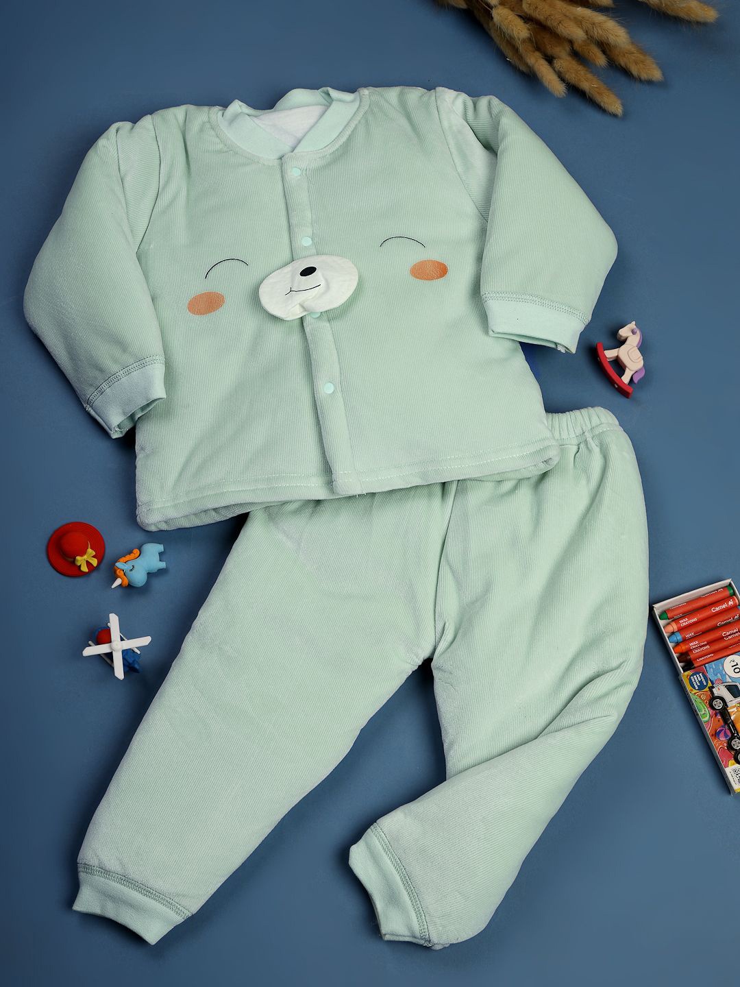 

NEUDIS Girls Sweatshirt With Joggers, Turquoise blue