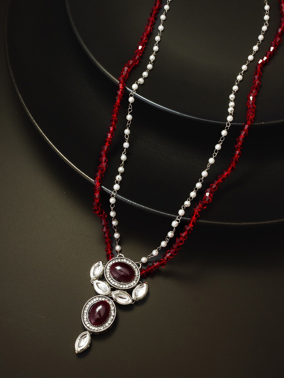

Aadita Pearl Beaded Necklace, Silver