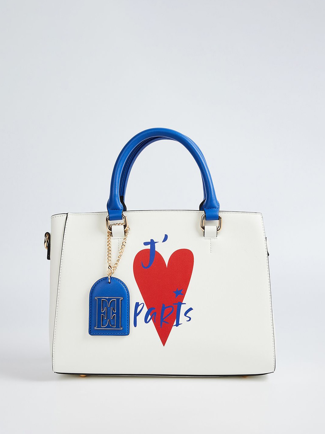 

ELLE PU Swagger Shoulder Bag with Applique, White