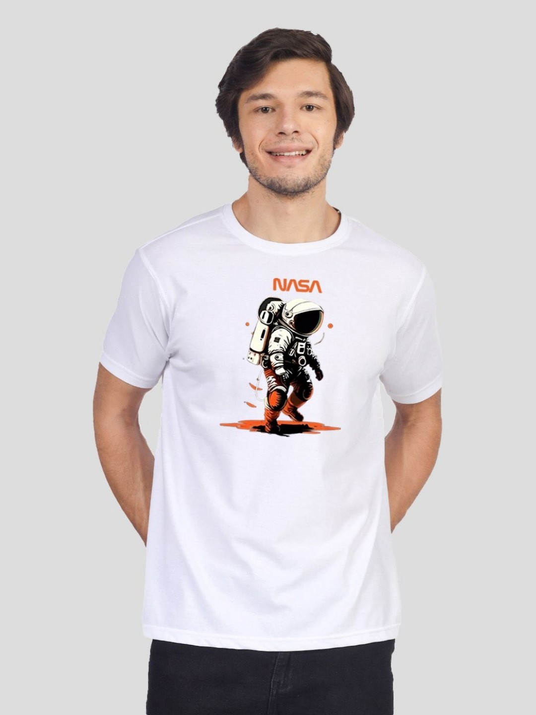 

Greylongg Men Printed Applique T-shirt, White