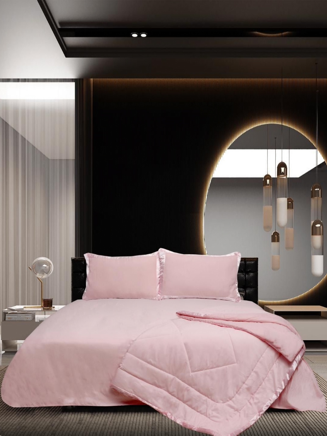 

Laying Style Pink 4 Pieces Double King Regular Bedding Set