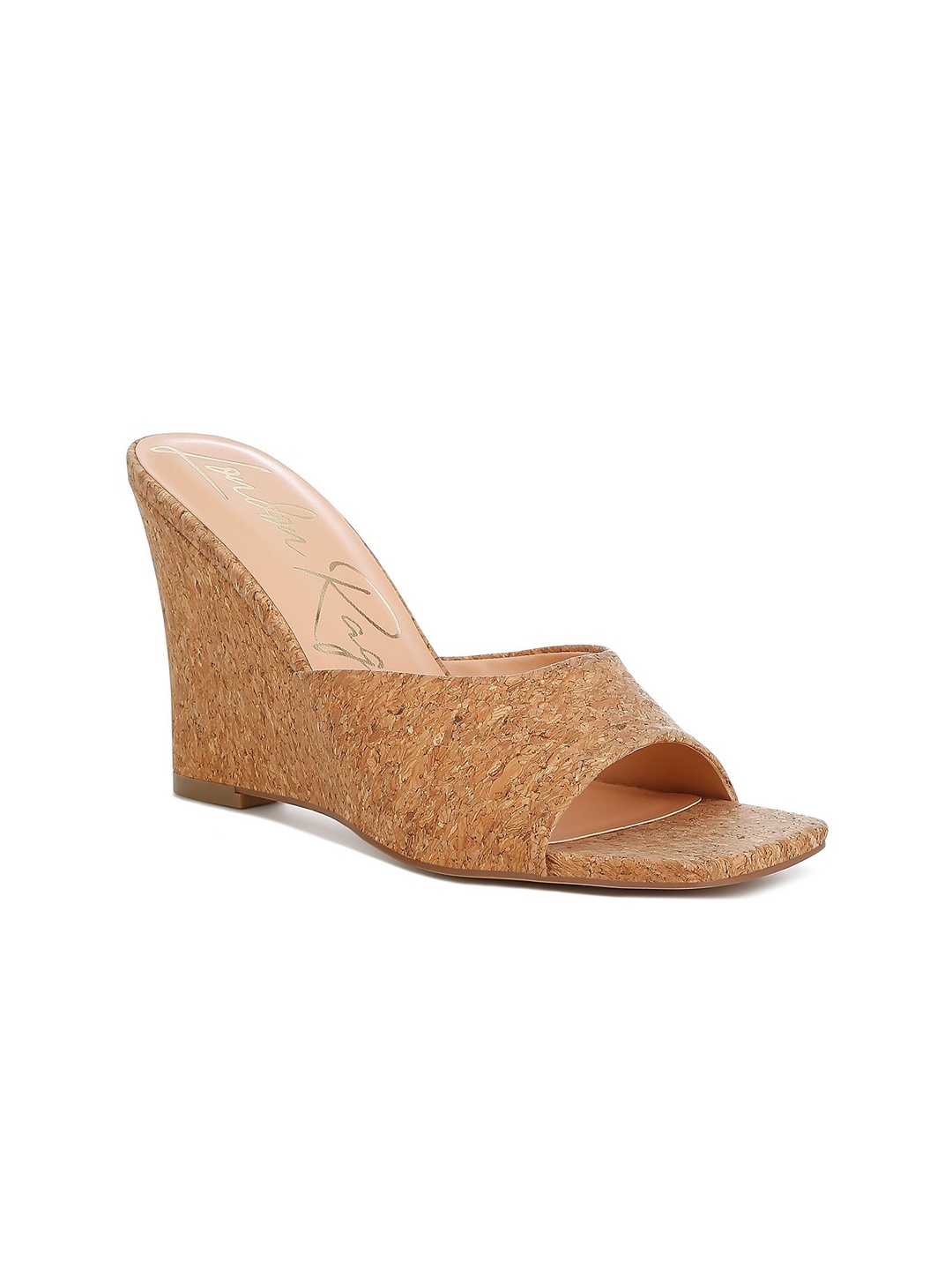 

London Rag Leather Women Wedge Heels Sandals, Tan