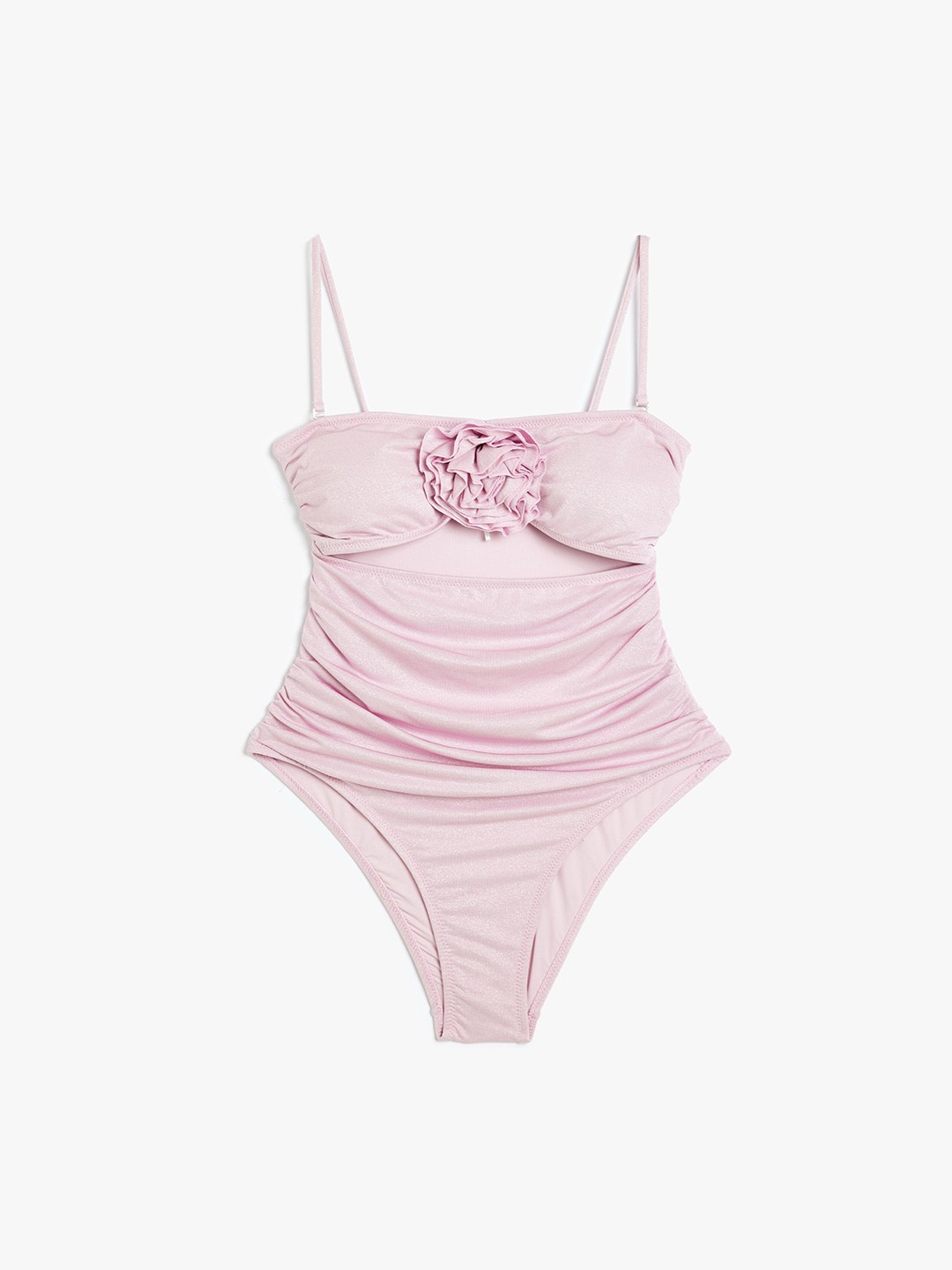 

Koton Shoulder Straps Swim Bodysuit, Pink