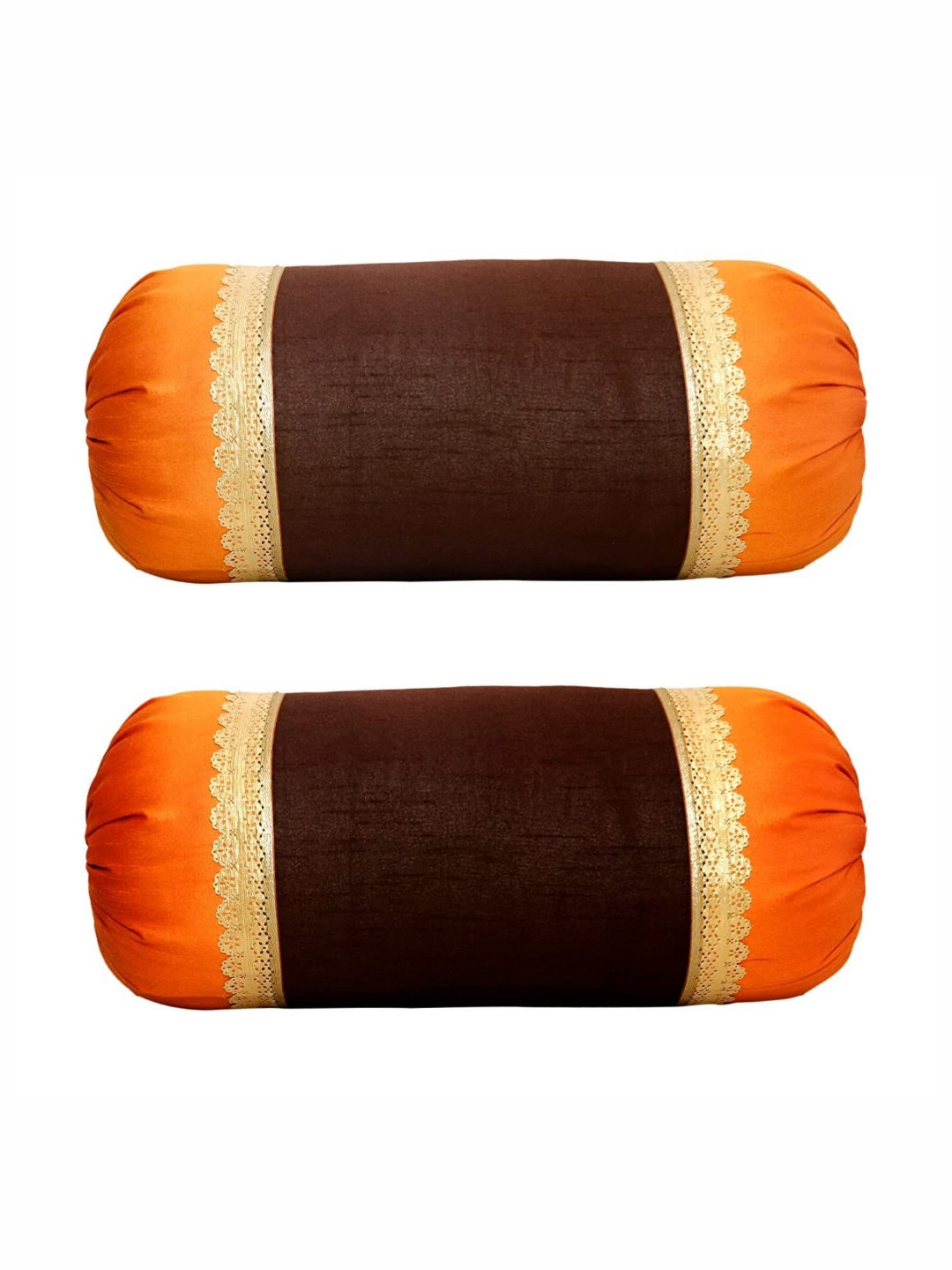 

Pink Parrot Brown & Orange 2 Pieces Ethnic Motifs Round Cushion Covers