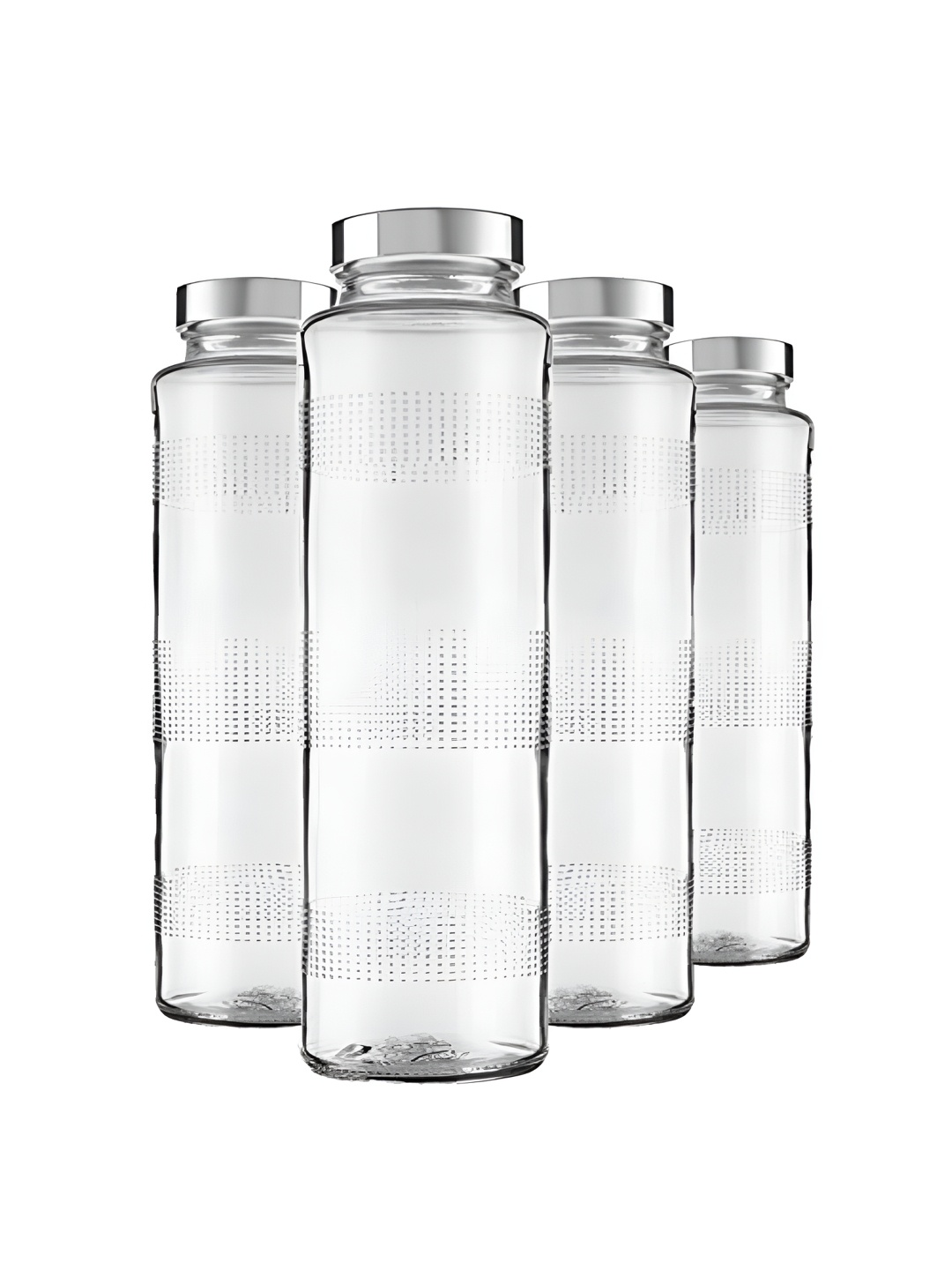 

CROCO JAR Transparent Set of 4 Glass Solid Water Bottle