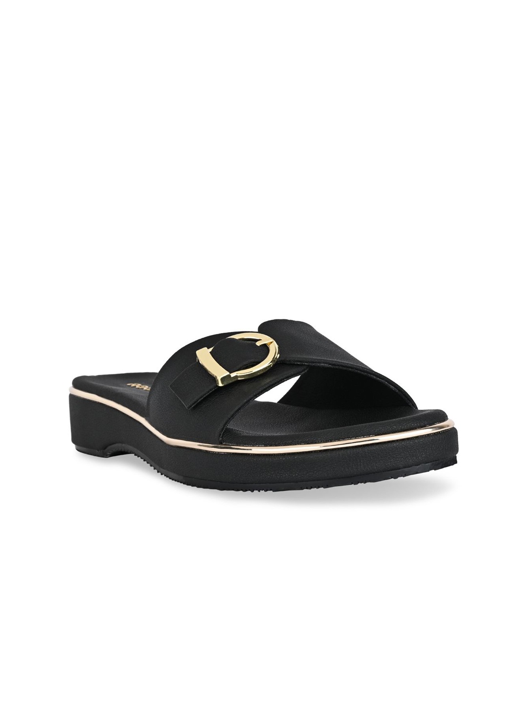 

Rocia Women Open Toe Flats with Buckles, Black