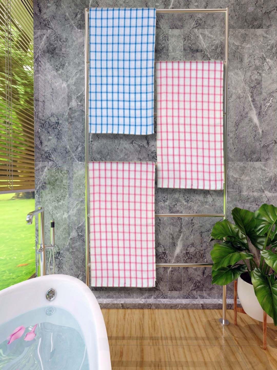

Aura Blue & Orange 3 Pieces Printed Cotton 250 GSM Bath Towel