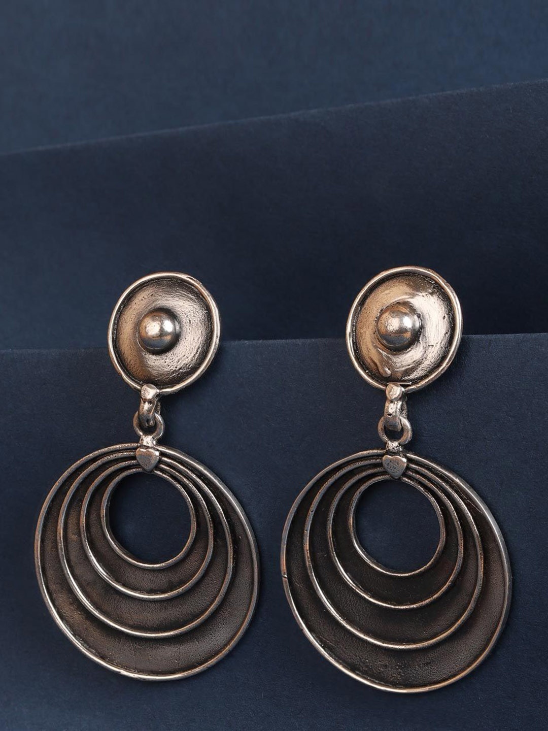 

Fabindia Silver-Plated Contemporary Silver Drop Earrings