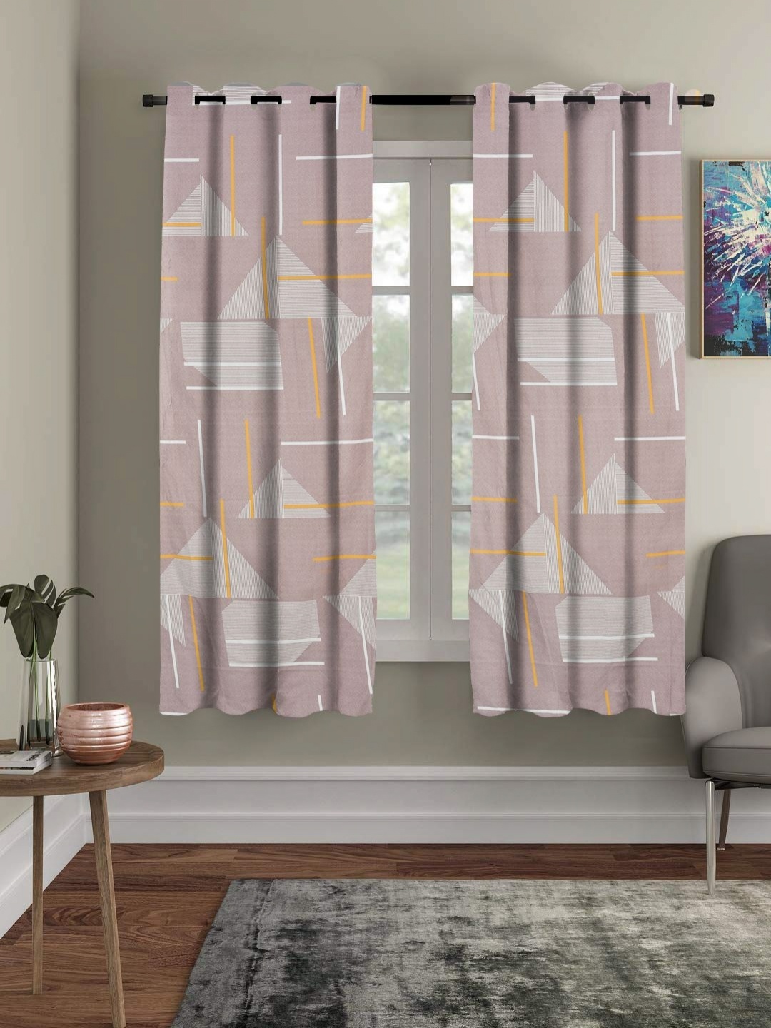 

RRC Purple & Grey Set of 2 Geometric Window