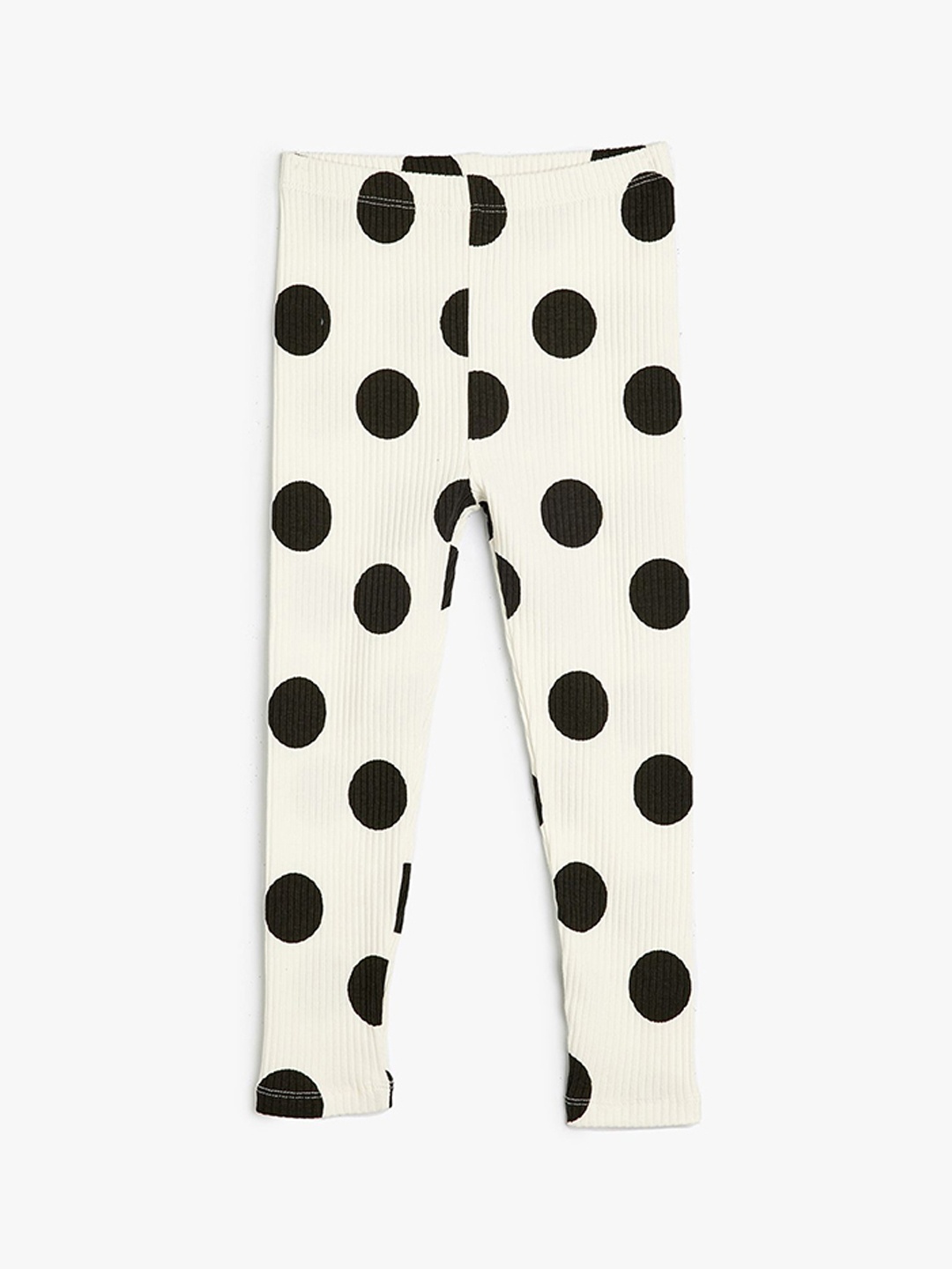 

Koton Girls Polka Dot Printed Ankle Length Leggings, White