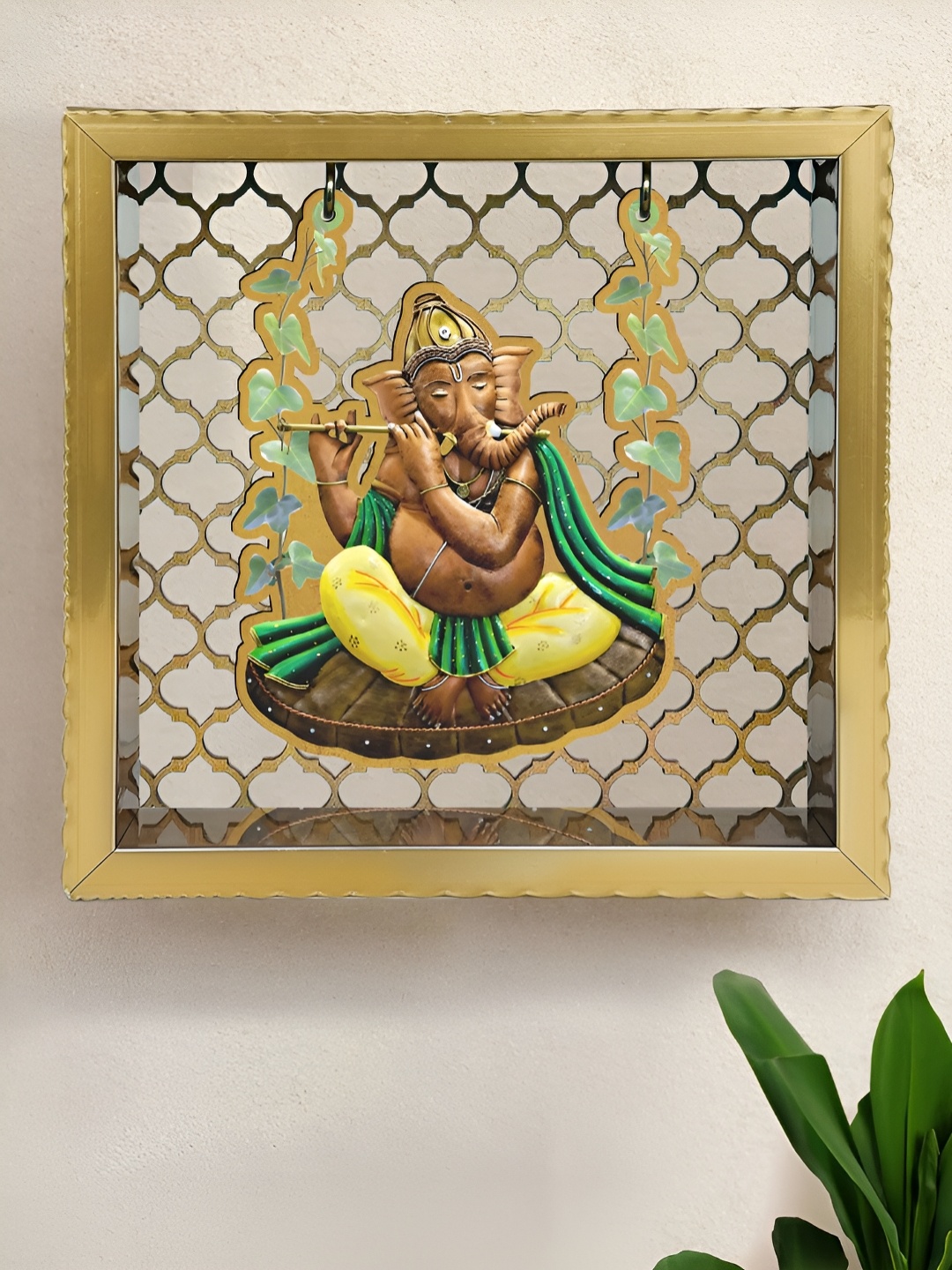 

Art Street Radhakrishan Small Pooja Mandir, Gold