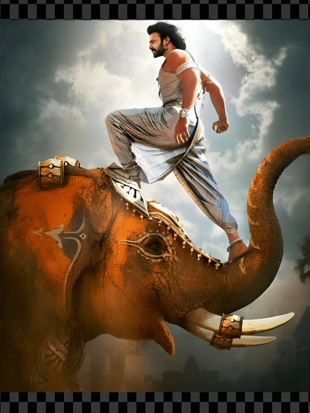 

Entertainment Store Brown & Grey Baahubali On Elephant Poster