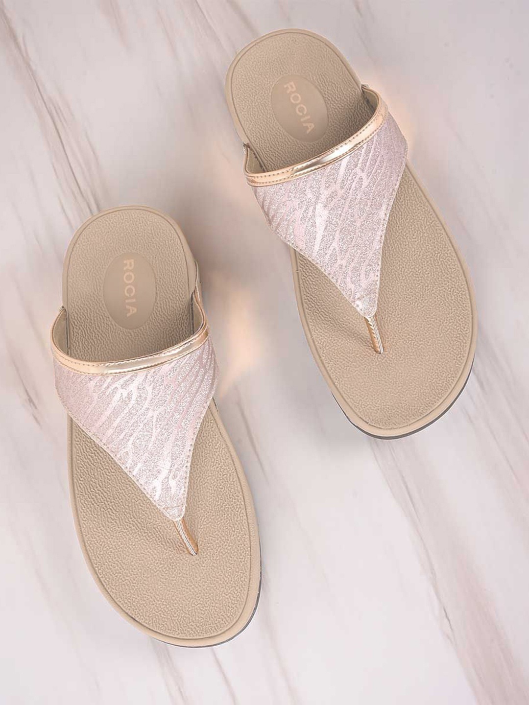 

Rocia Women Open Toe Flats with Tassels, Rose gold