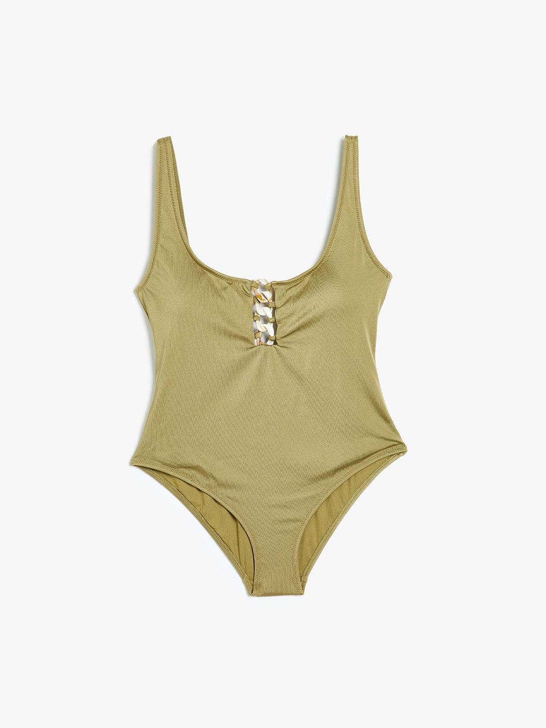 

Koton Shoulder Straps Swim Bodysuit, Green