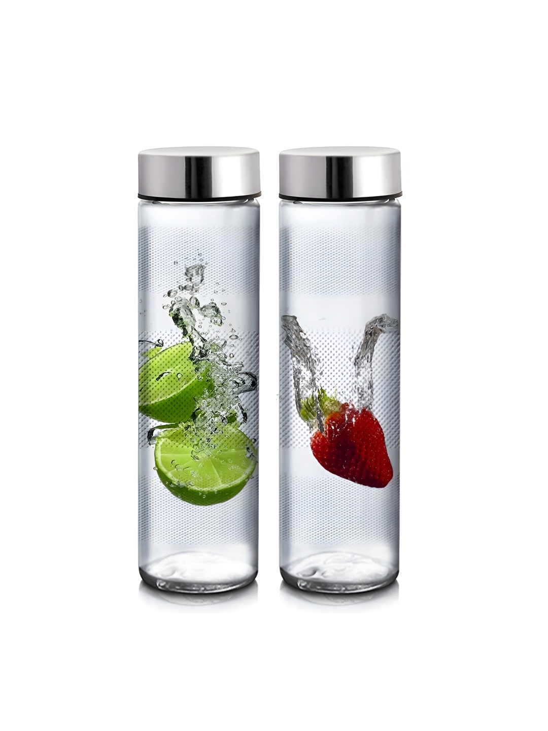

CROCO JAR Transparent Set of 2 Glass Solid Water Bottle