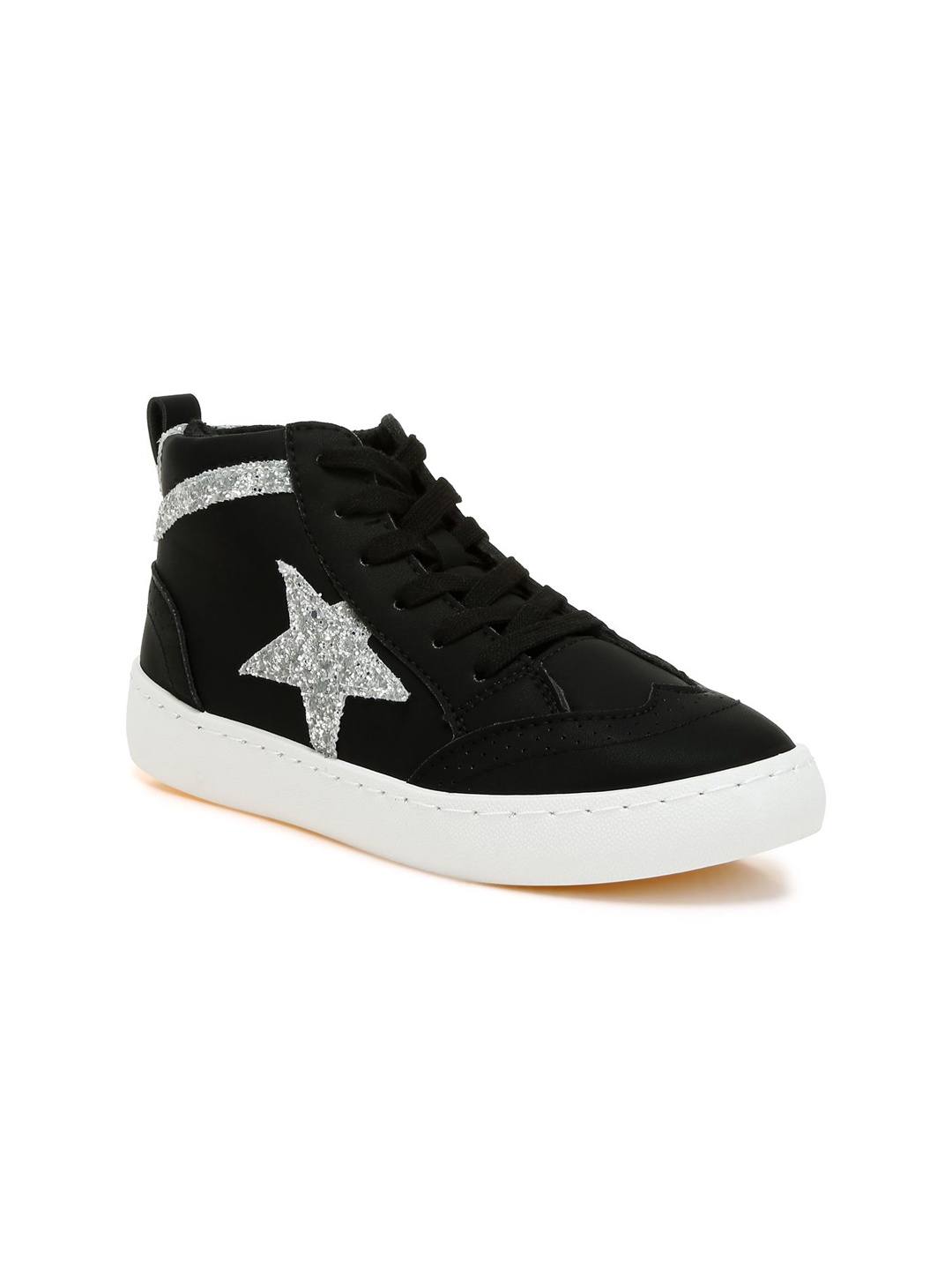 

London Rag Women Printed Leather Sneakers, Black