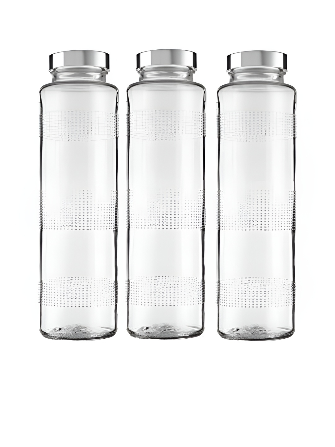 

CROCO JAR Transparent Set of 3 Glass Solid Water Bottle