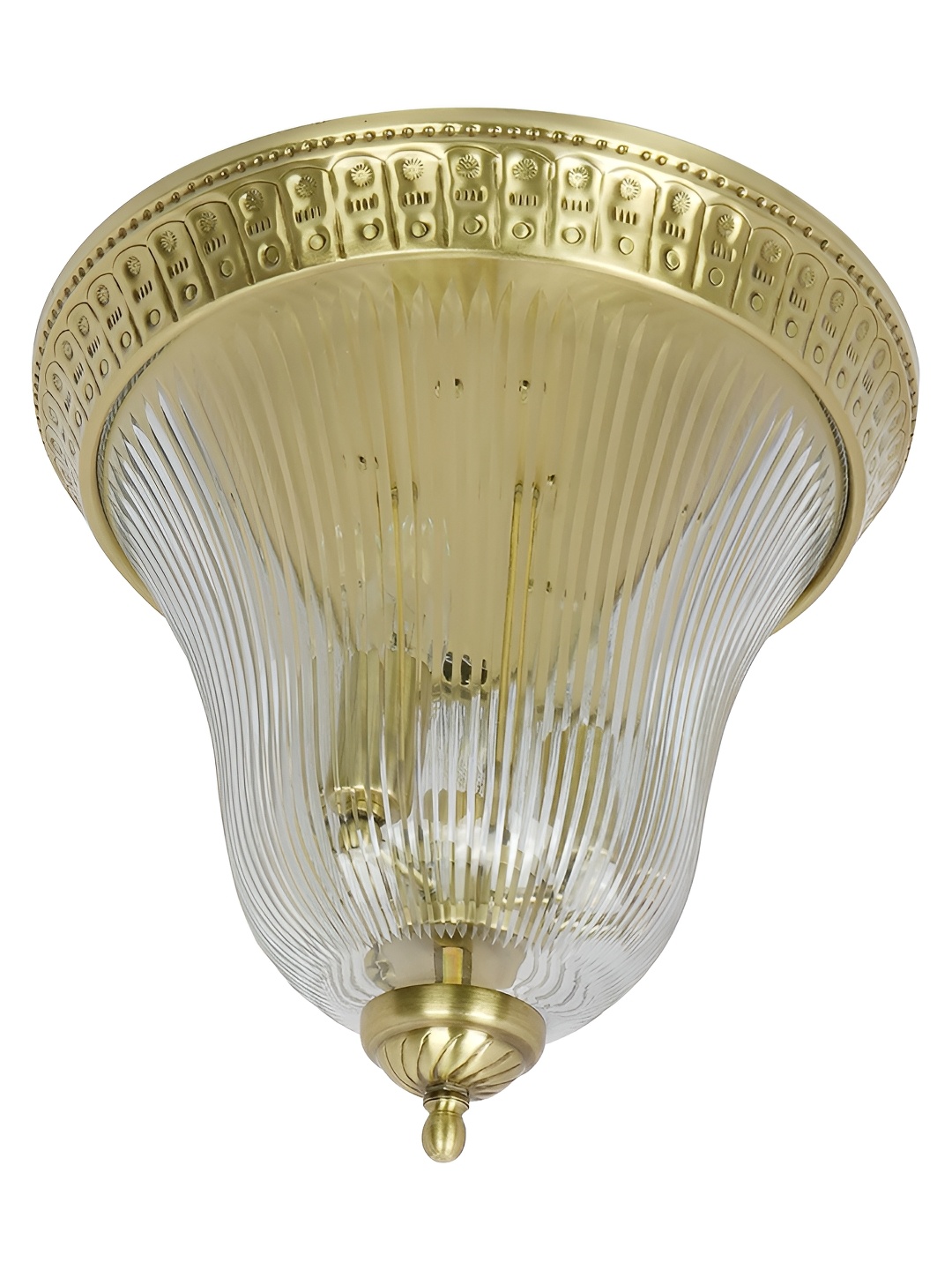 

Fos Lighting Gold-Toned Textured Glass Traditional Ceiling Lamp