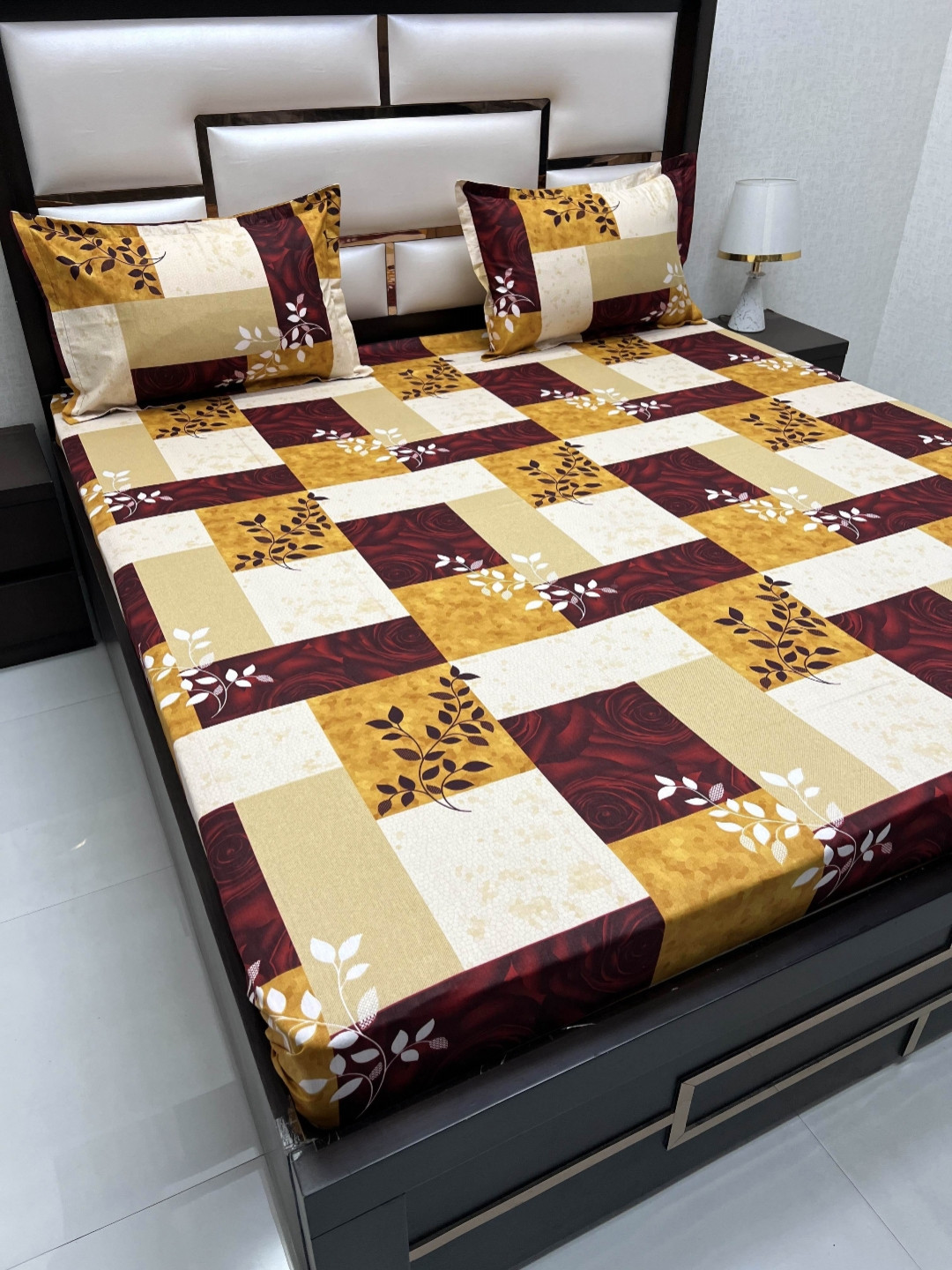 

Pure Decor Cotton Queen Size Double Bed Bedsheet With 2 Pillow Covers 2.28m X 2.54m, White