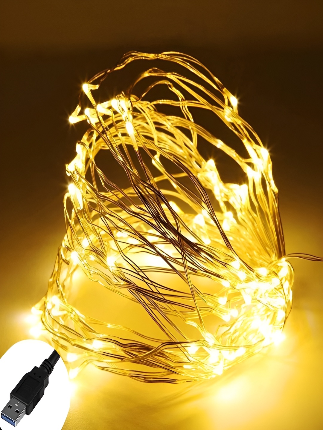 

Home Delight Yellow Rice Shape String Lights