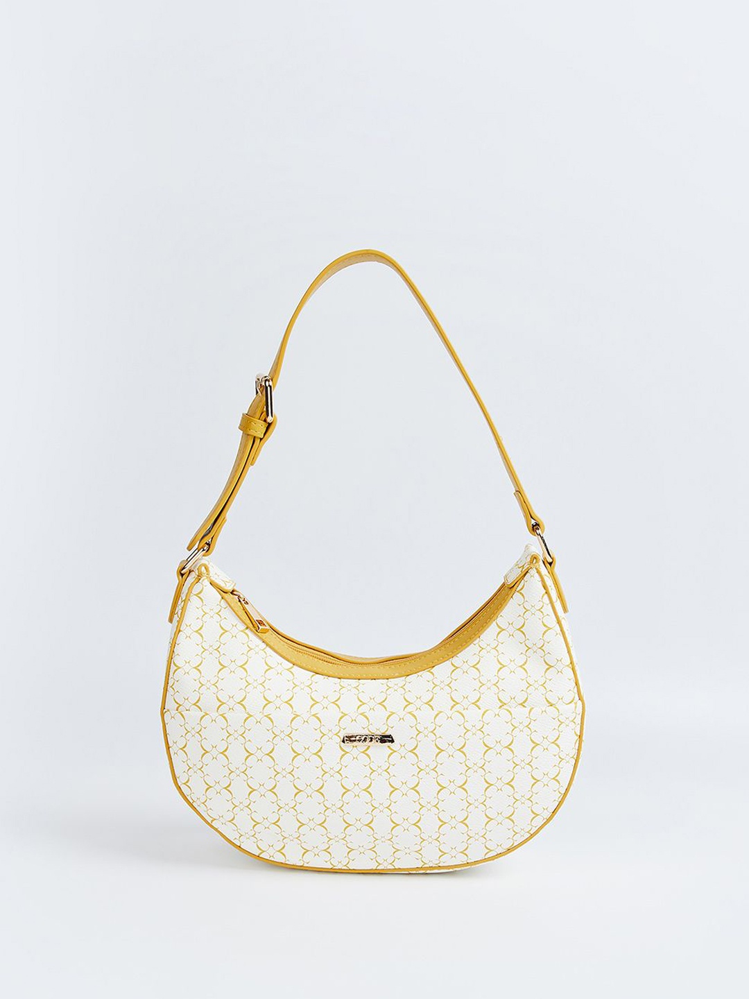 

CODE by Lifestyle Geometric PU Oversized Half Moon Shoulder Bag, Mustard