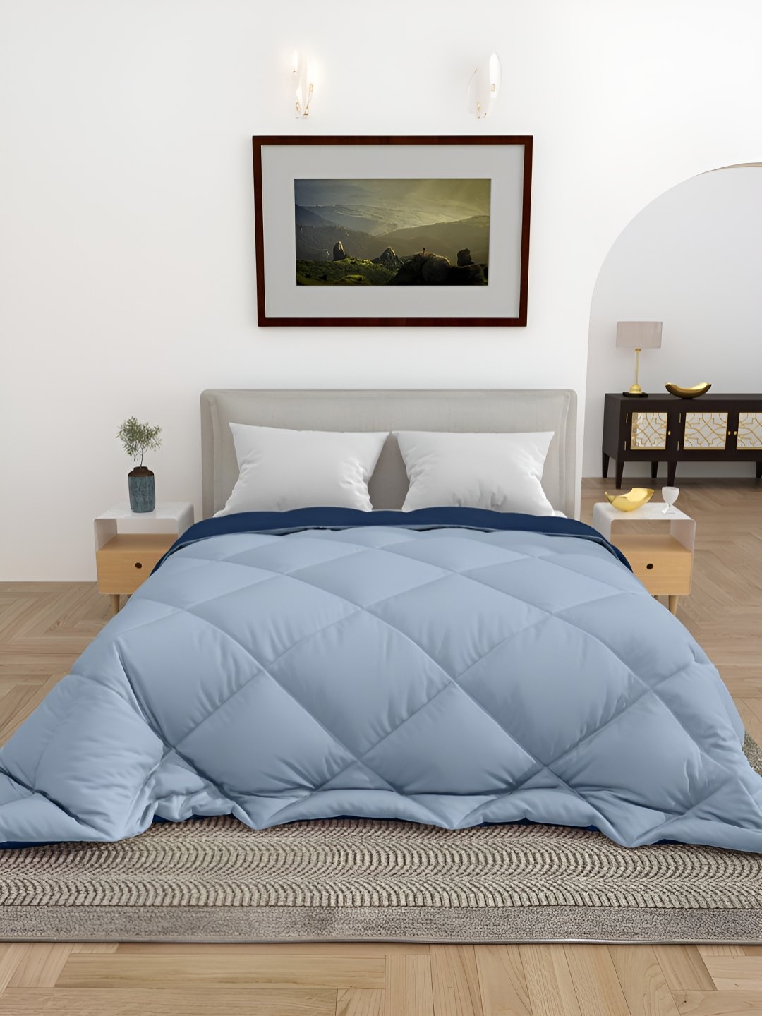 

tundwal's Blue Geometric Heavy Winter Double Bed Comforter