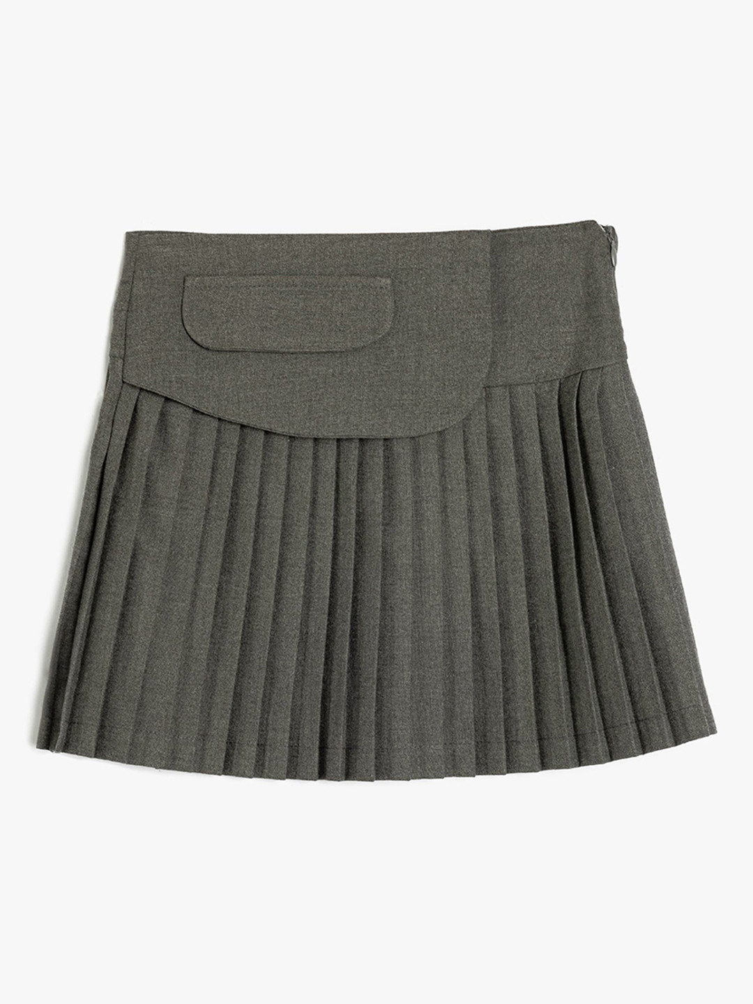 

Koton Girls Knee Length Knife Pleated Skirts, Grey