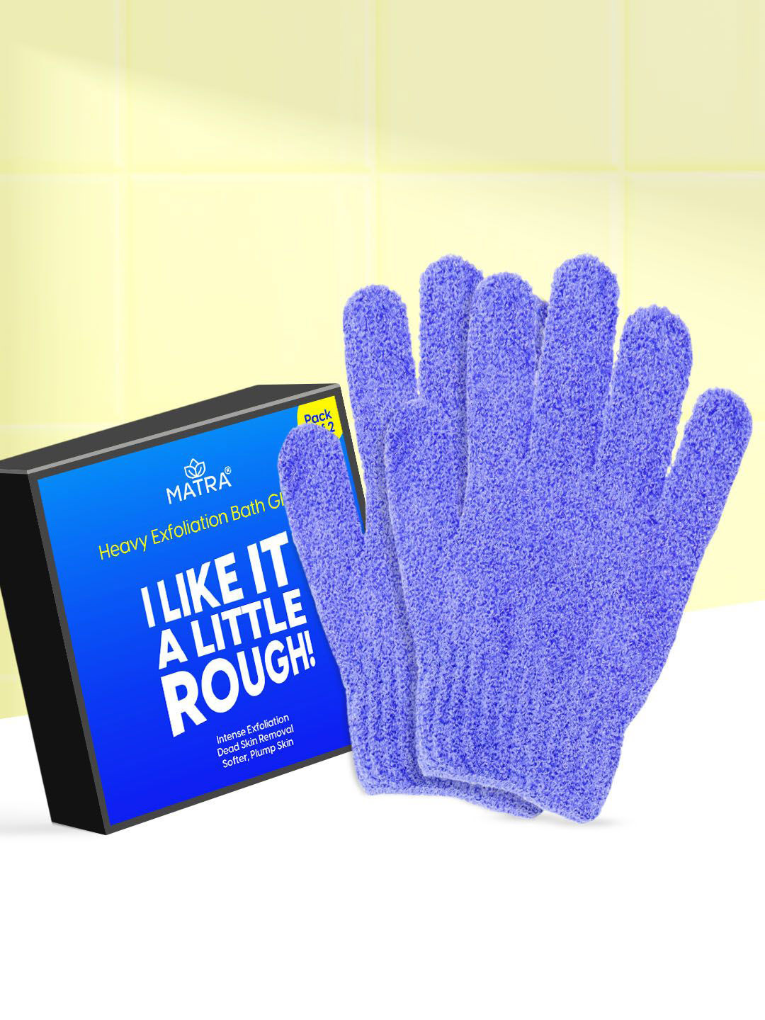

MATRA Heavy Exfoliating Bath Glove Scrub Mitten for Dead Skin & Blackhead Removal - 1 Pair, Purple